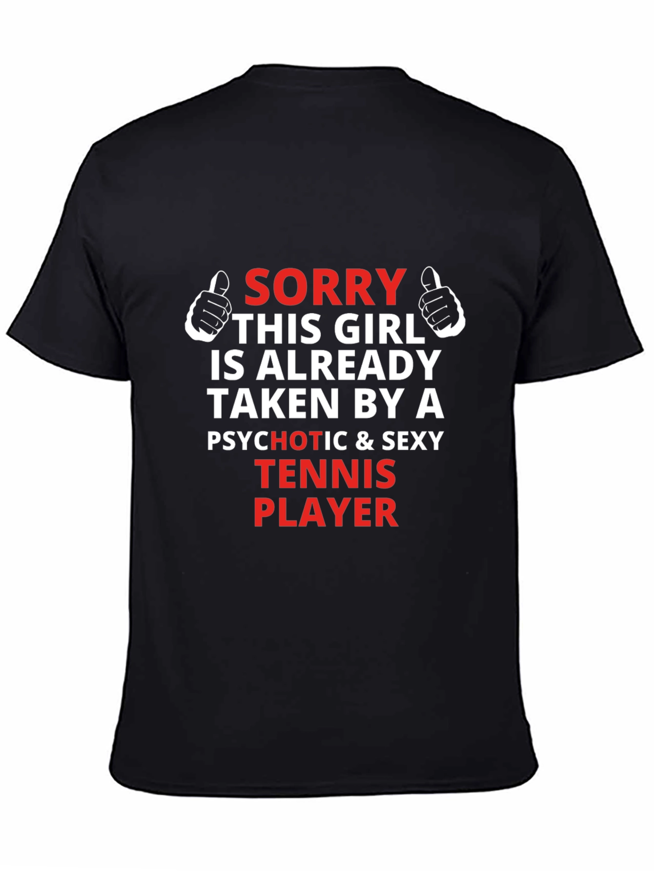 Black Funny Tennis Player Graphic T-Shirt view 4