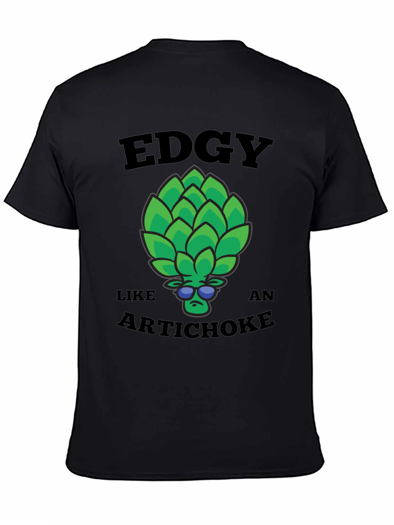 Black Edgy Artichoke Graphic Tee - Cool & Quirky view 4
