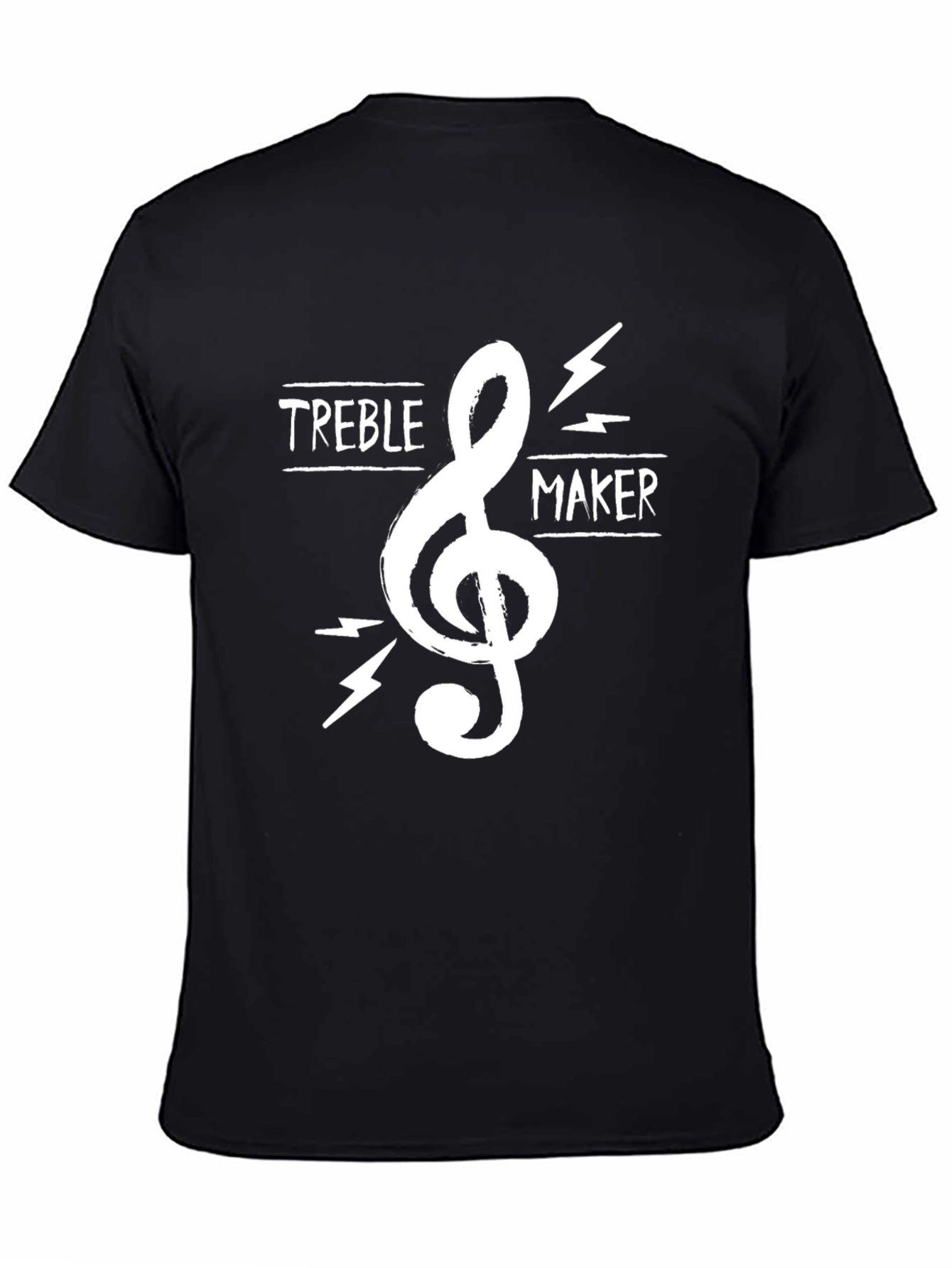 Black Treble Maker Black T-Shirt - Music Lover Gift view 4
