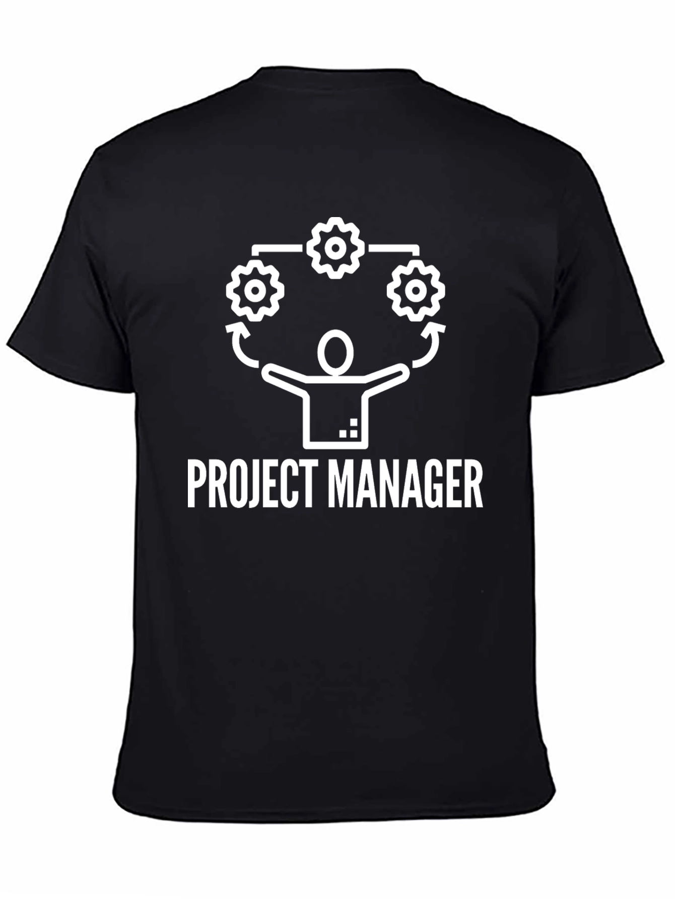 Black Project Manager Graphic Tee - Black Cotton Blend view 4