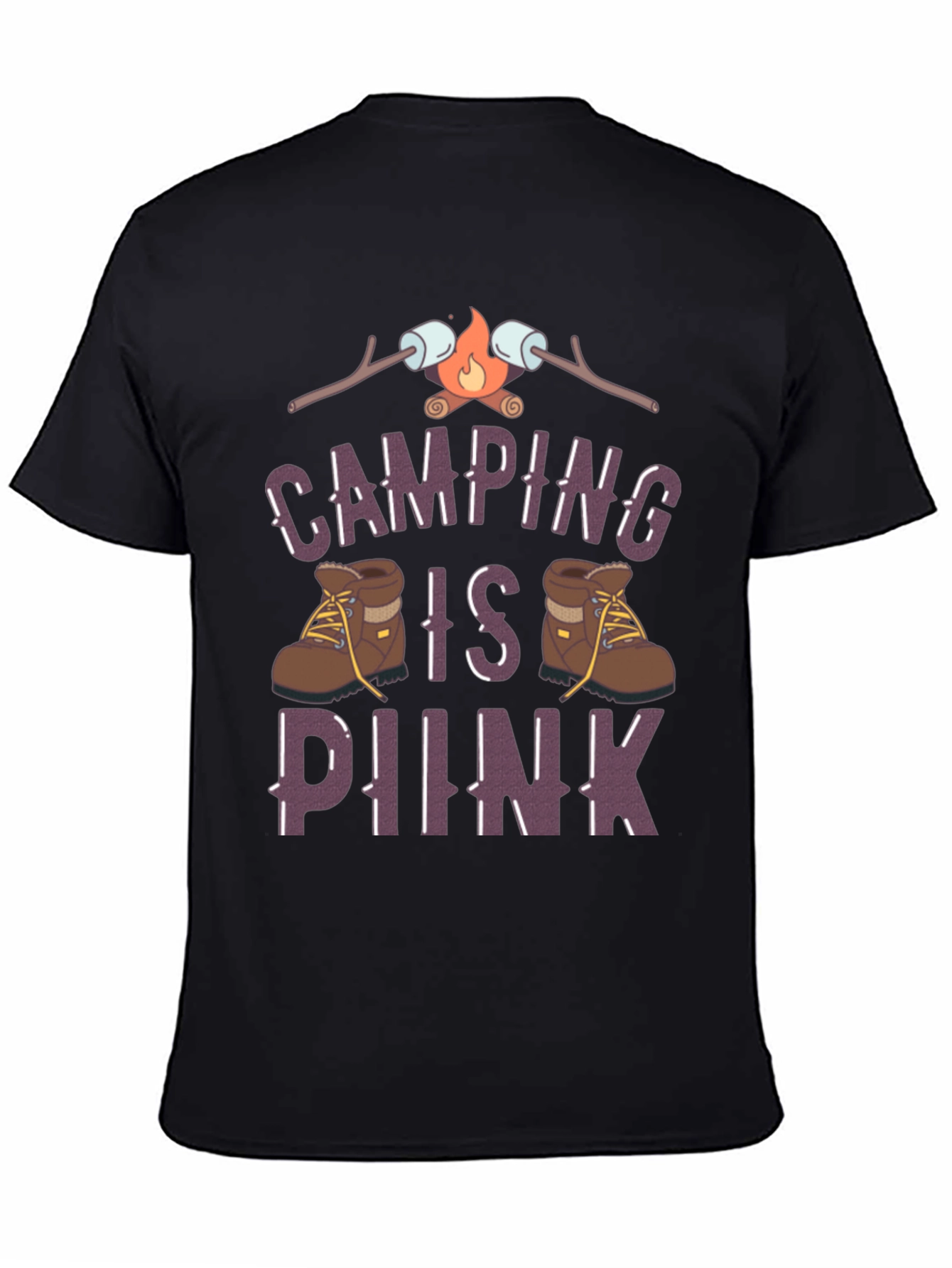 Black Camping Is Hiking T-Shirt view 4