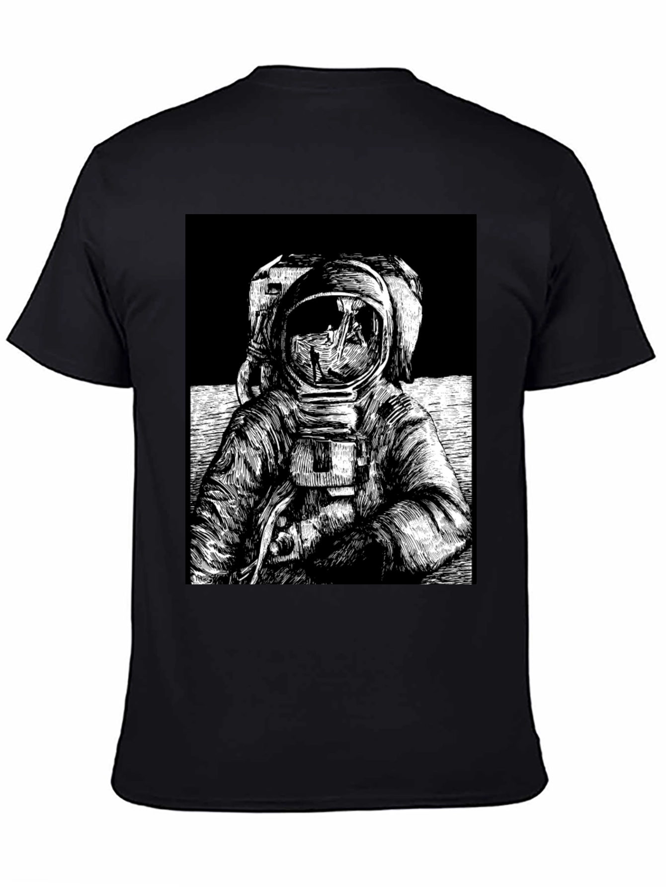 Black Astronaut Graphic Tee - Space Explorer T-Shirt view 4