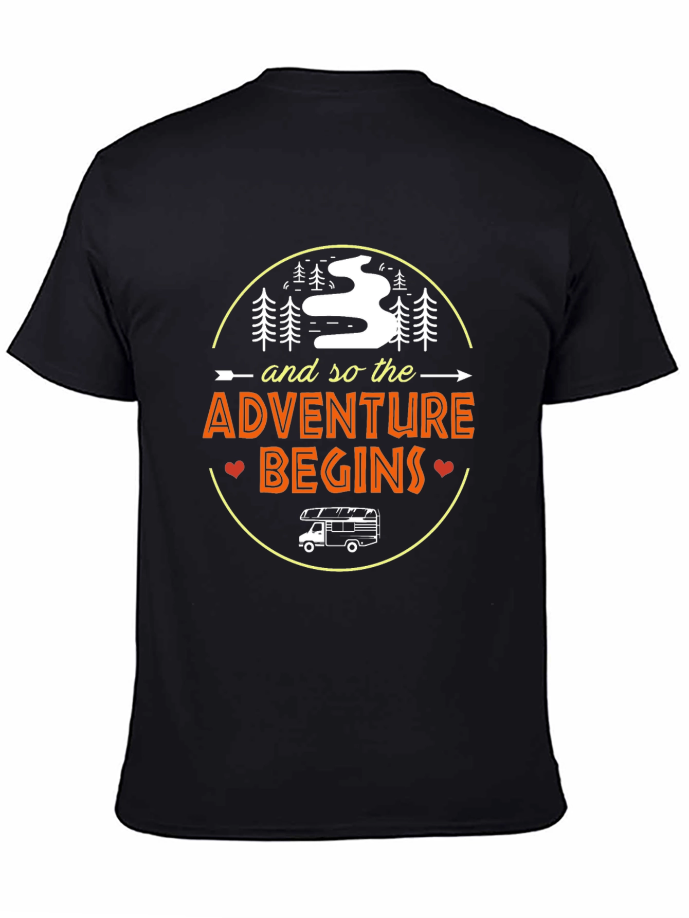 Black Adventure Begins Graphic Tee view 4