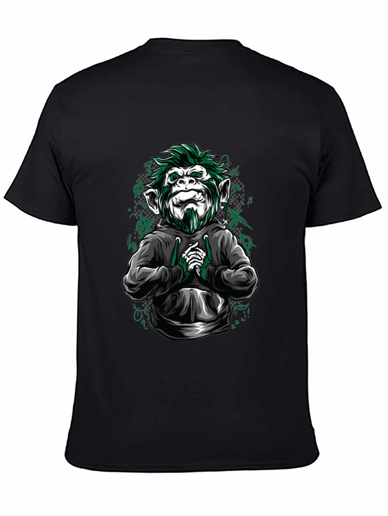 Black Urban Monkey Graphic Tee - Cool & Edgy Design view 4