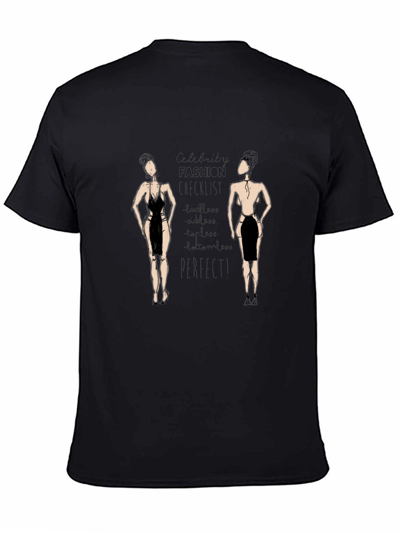 Black Celebrity Fashion Graphic T-Shirt view 4