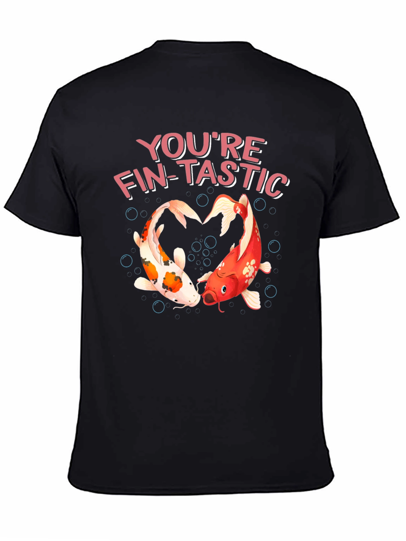Black You're Fin-Tastic Koi Fish T-Shirt view 4