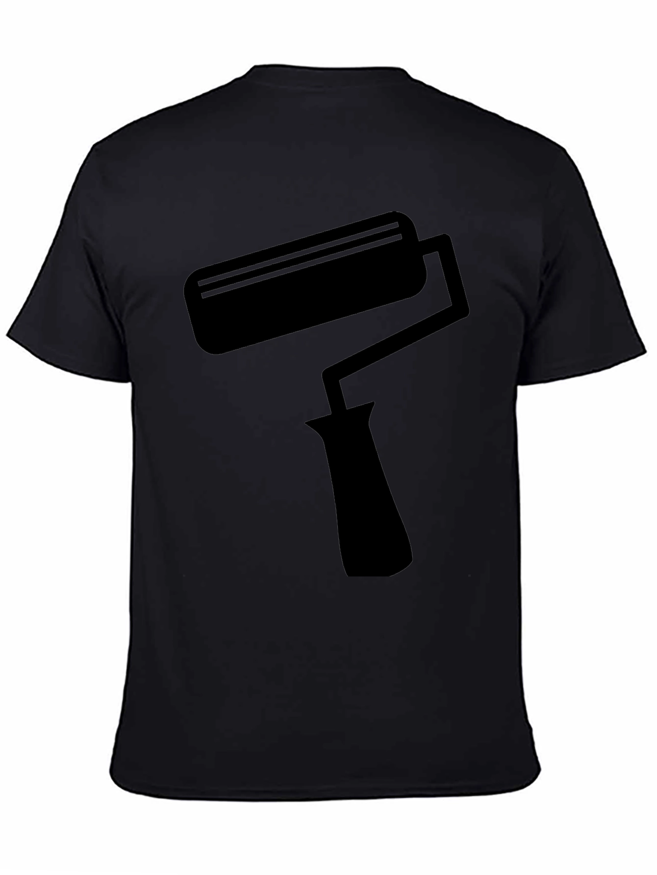 Black Painter's Roller T-Shirt - Black Crew Neck Tee view 4