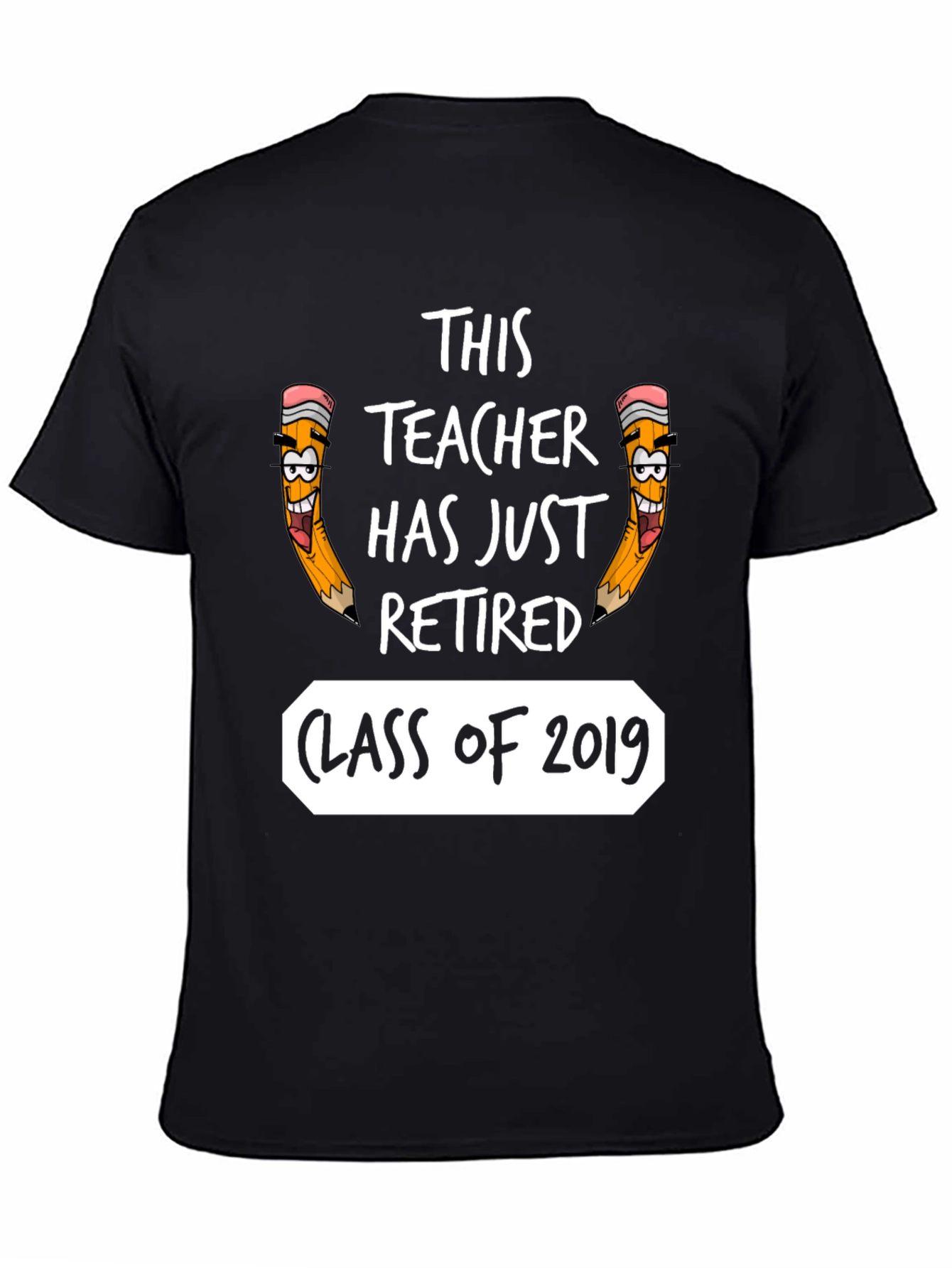 Black Retired Teacher 2019 Class T-Shirt view 4