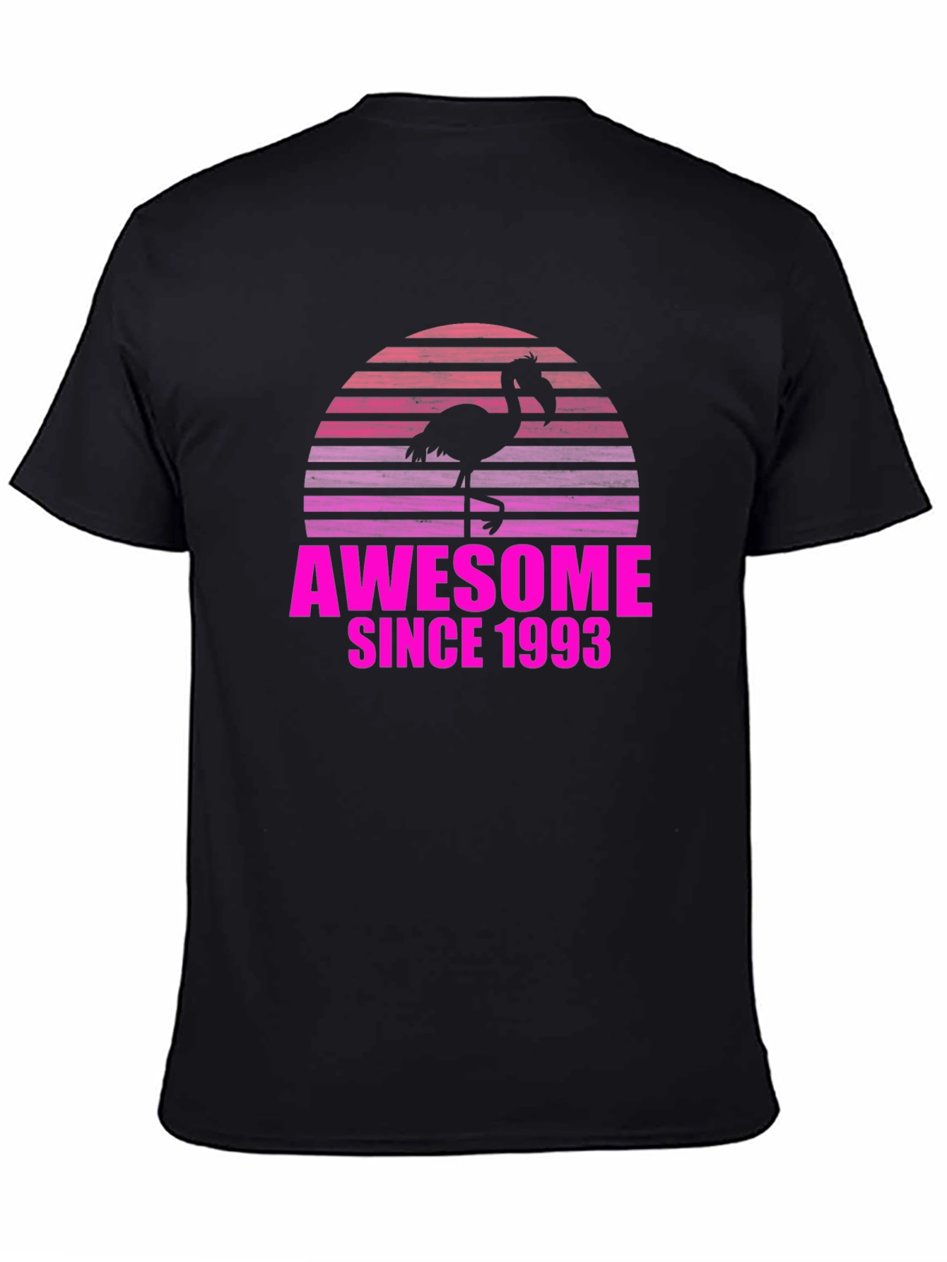 Black Awesome Since 1993 Flamingo T-Shirt view 4