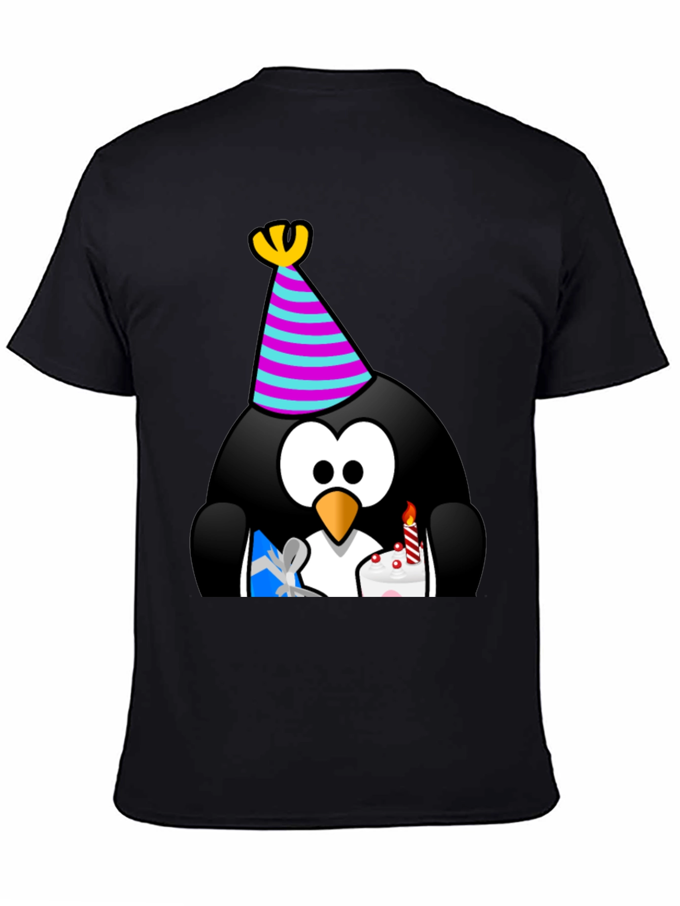 Black Birthday Penguin T-Shirt view 4
