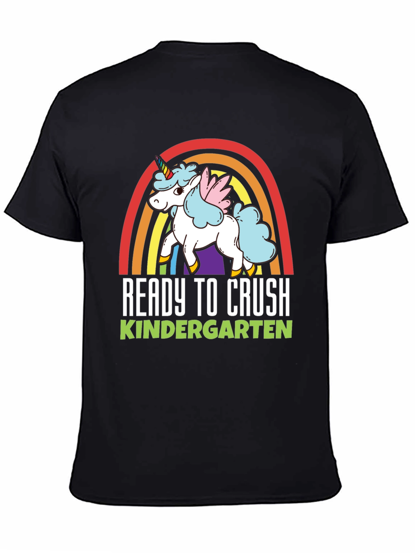 Black Ready to Crush Kindergarten Unicorn T-Shirt view 4