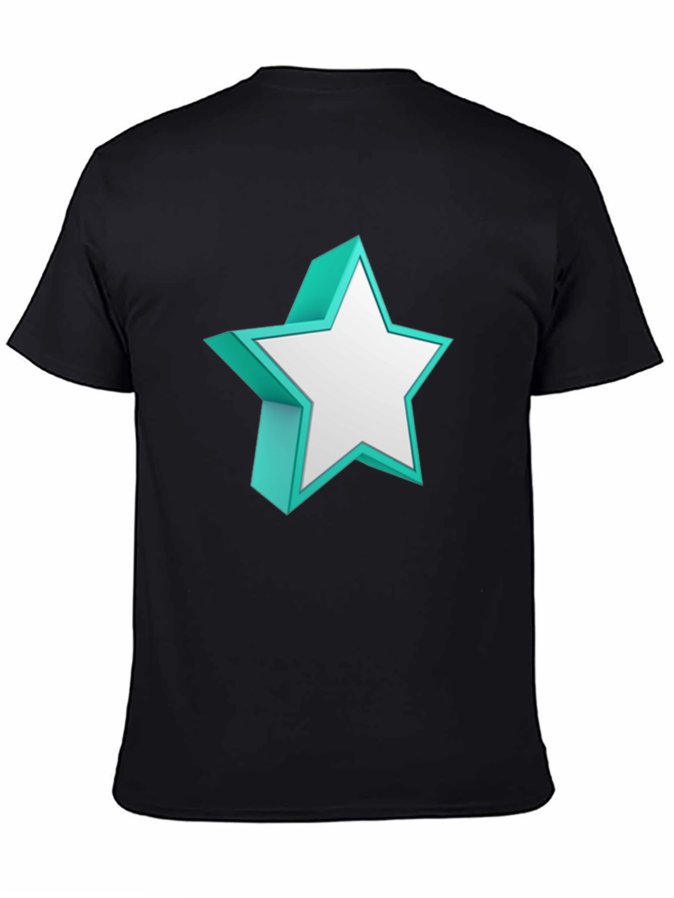 Black 3D Star Graphic Tee - Bold Style Statement view 4