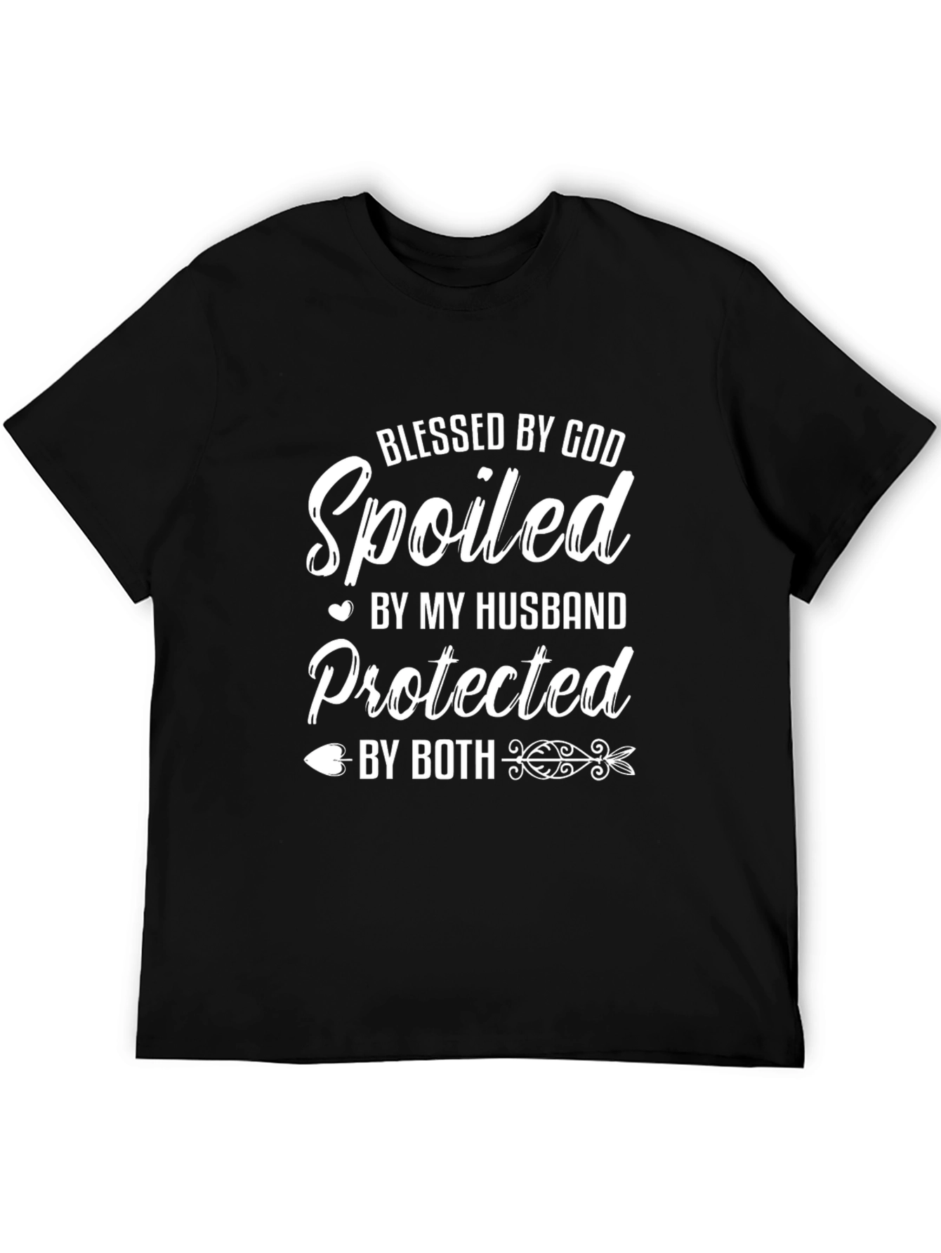 Black Blessed Spoiled Protected T-Shirt Husband Gift view 5