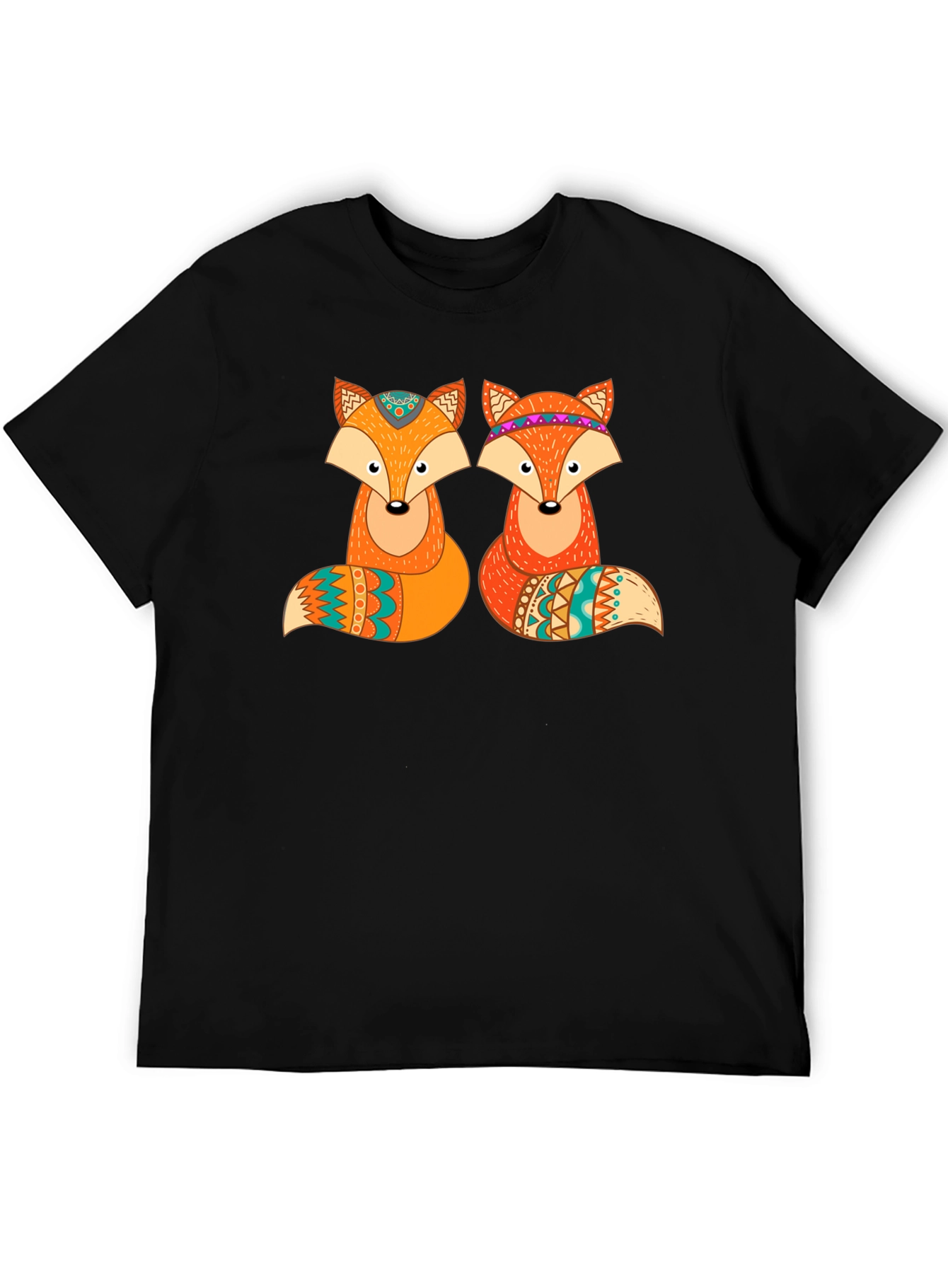 Black Fox Graphic Print Crew Neck T-Shirt view 5