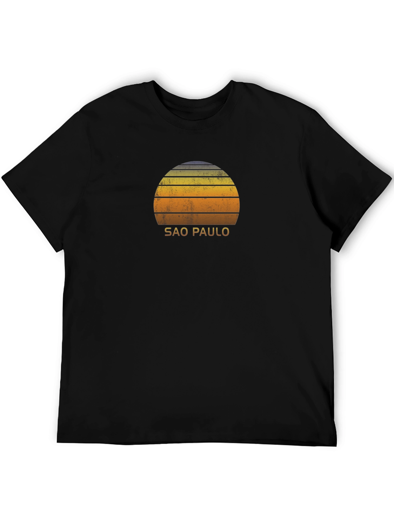 Black Sao Paulo Retro Sunset Graphic T-Shirt - Black view 5