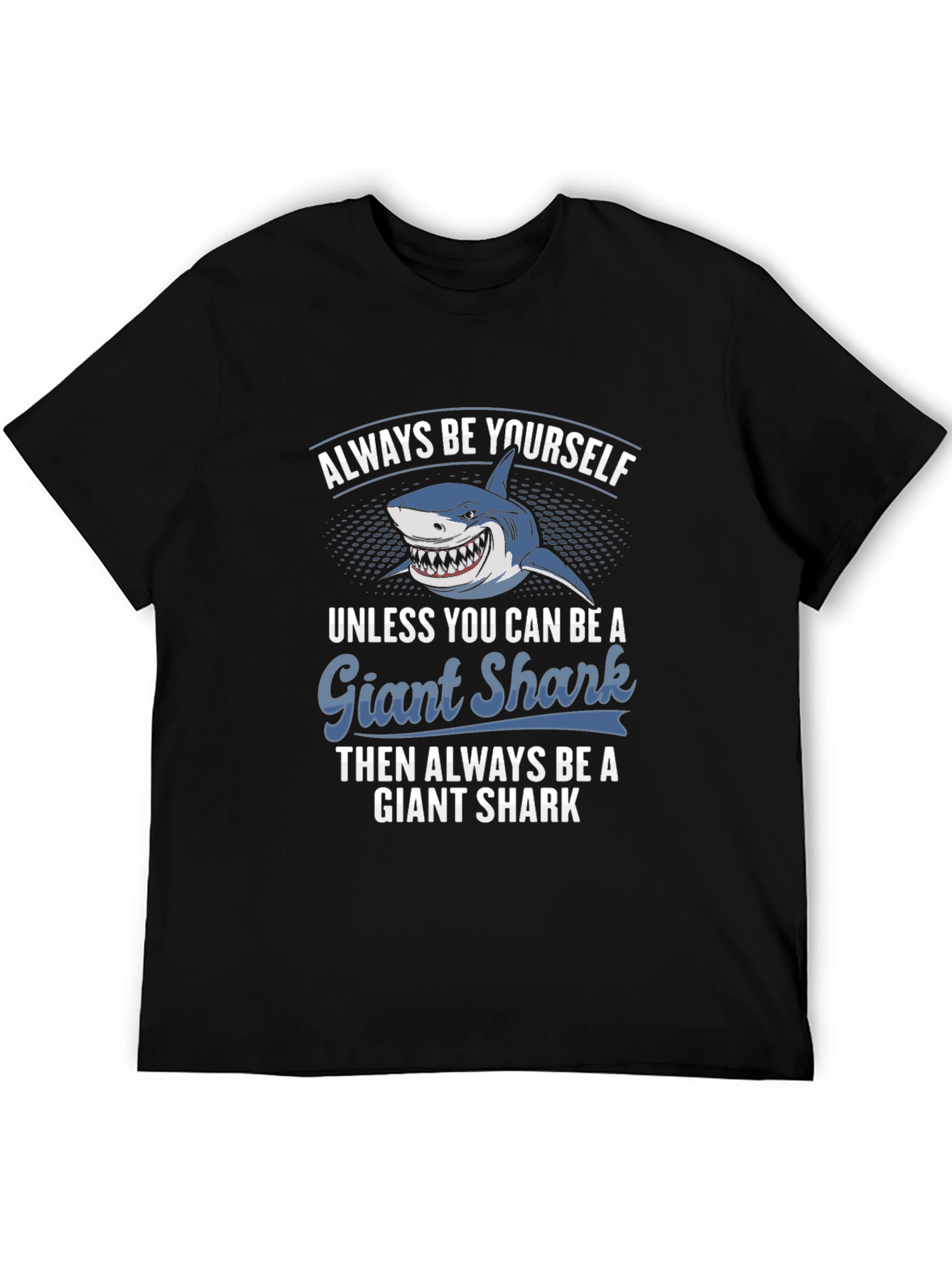 Black Giant Shark T-Shirt - Always Be Yourself Graphic Tee view 5