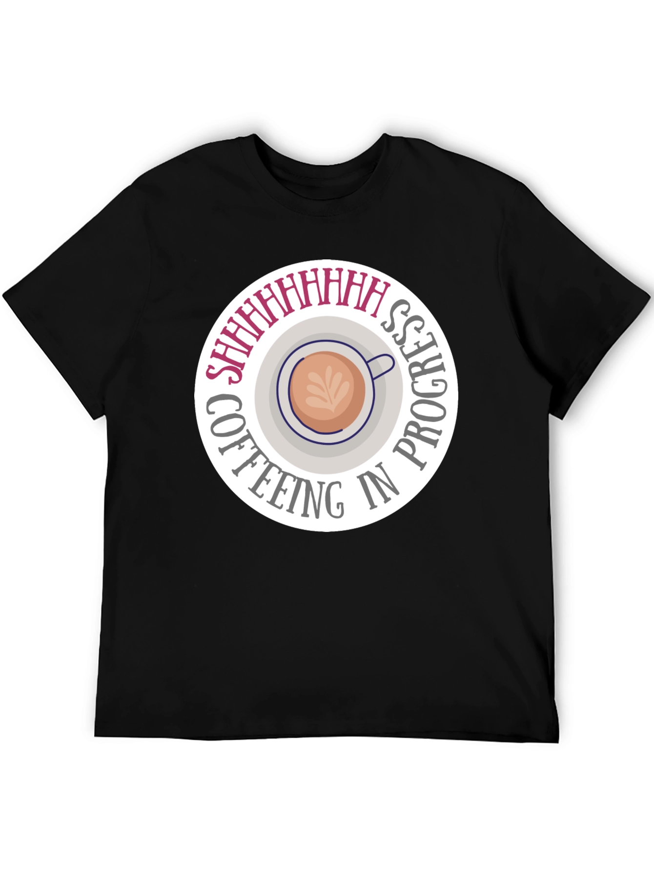 Black Coffeeing in Progress Black T-Shirt view 5