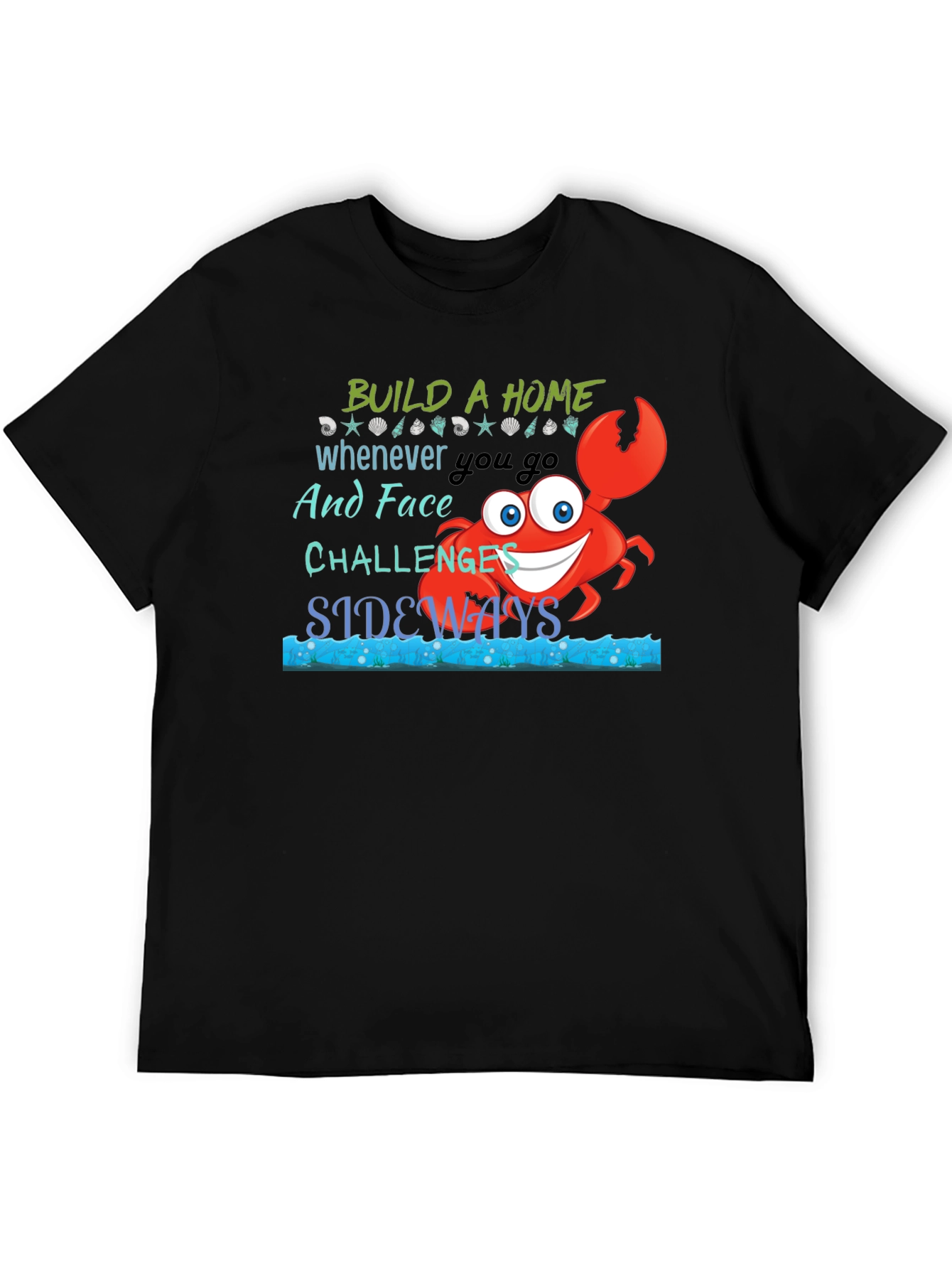 Black Build A Home Crab Graphic T-Shirt view 5