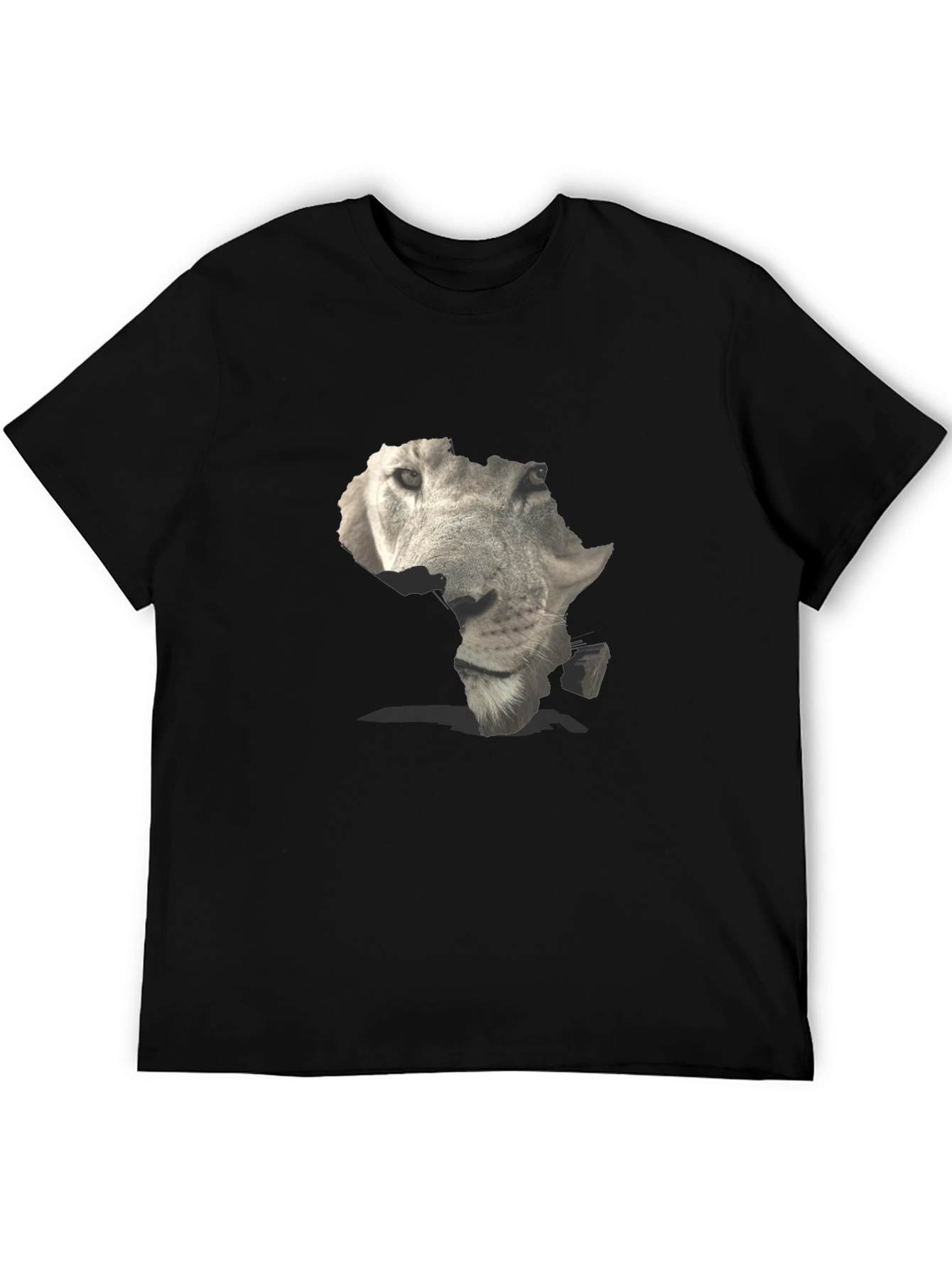Black Africa Lion Face Graphic Tee - Black view 5