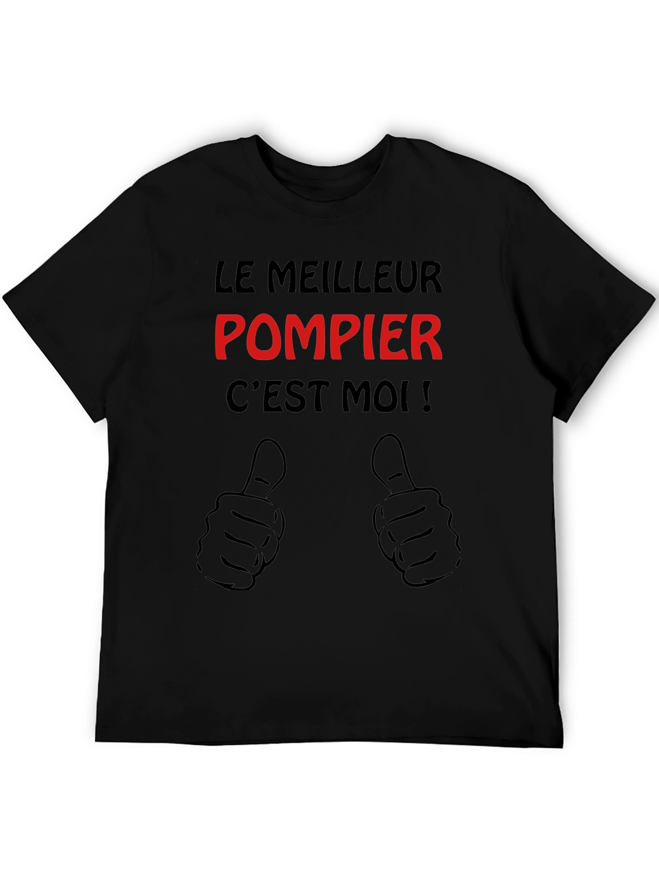 Black Le Meilleur Pompier C'est Moi Black T-Shirt view 5