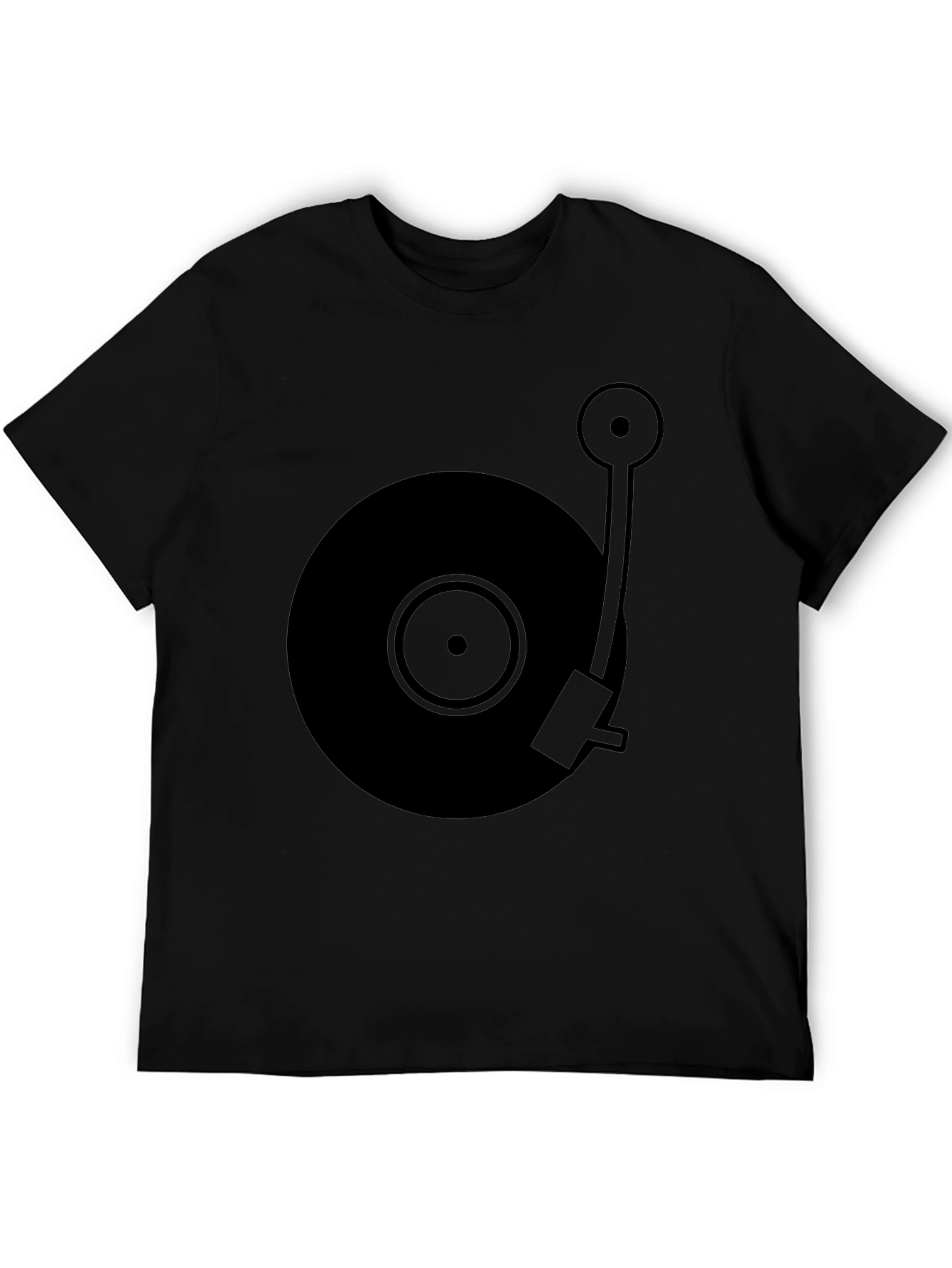 Black Vintage Turntable Graphic T-Shirt - Black view 5