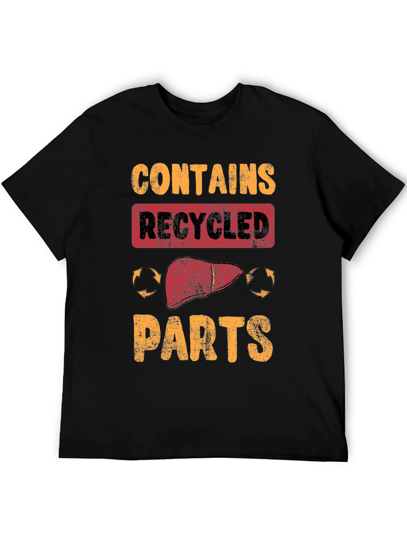 Black Contains Recycled Parts Novelty Graphic T-Shirt view 5