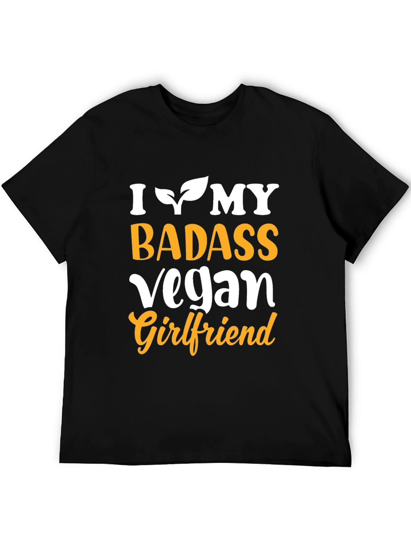 Black I Heart My Badass Vegan Girlfriend Graphic Tee view 5