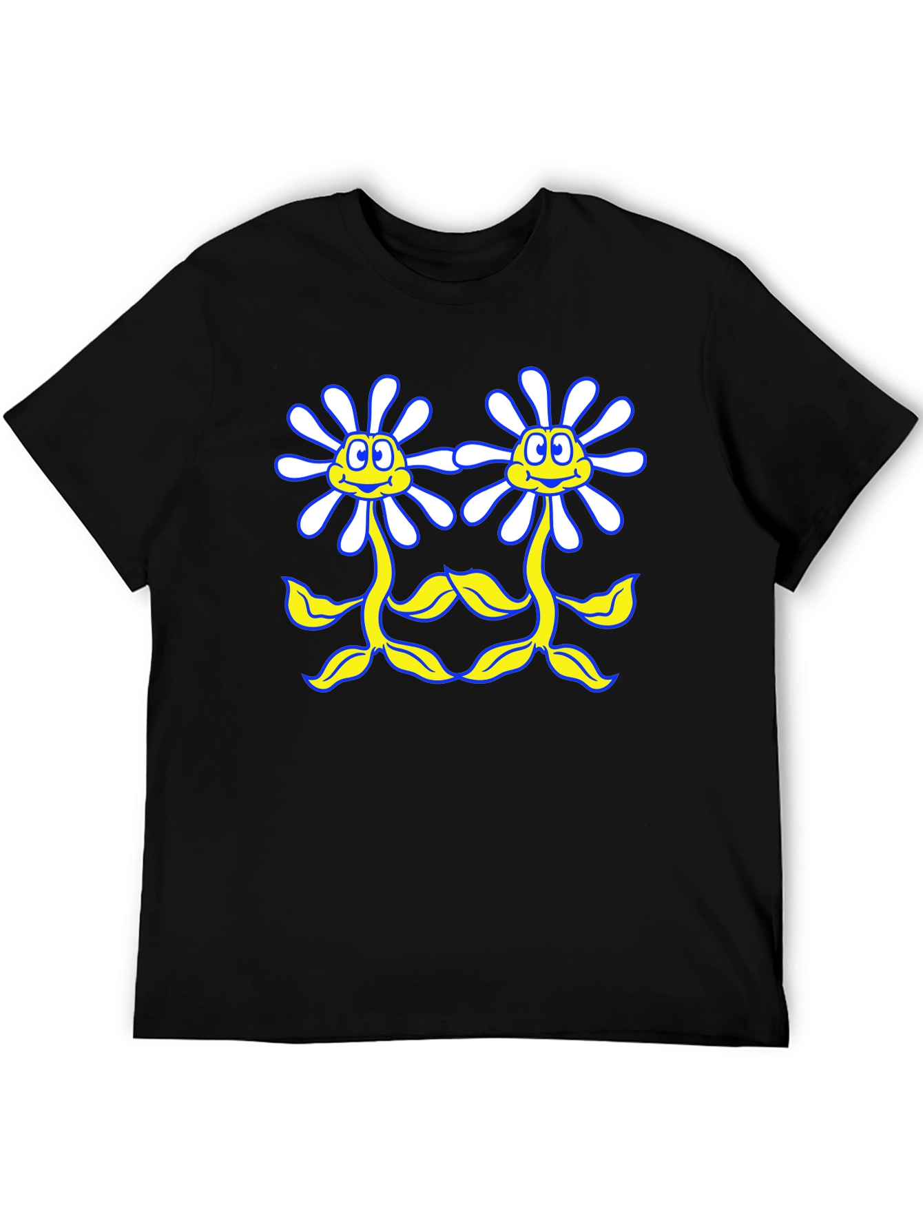 Black Funny Flower Power Graphic T-Shirt view 5