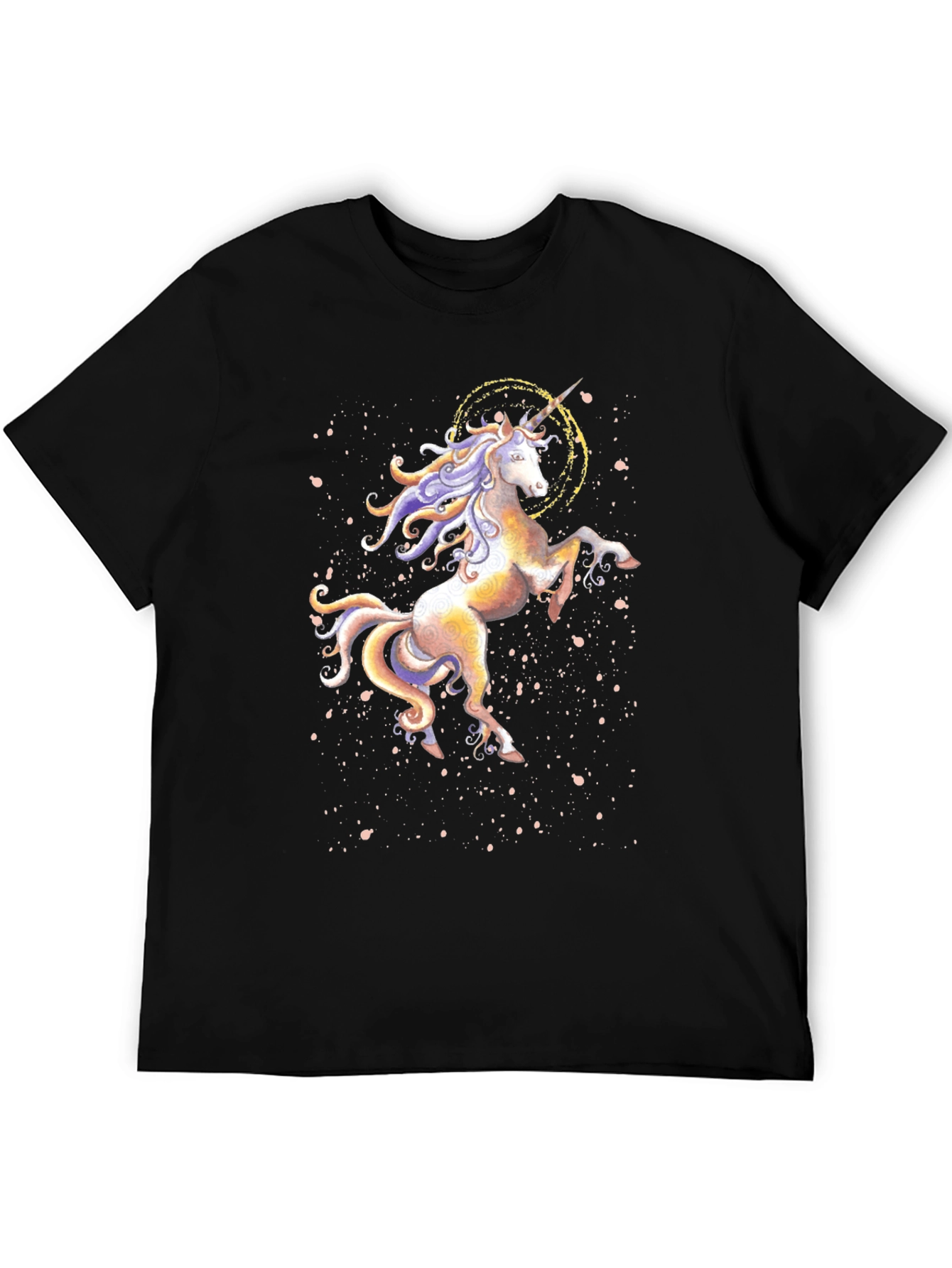 Black Unicorn Graphic Print Black T-Shirt view 5