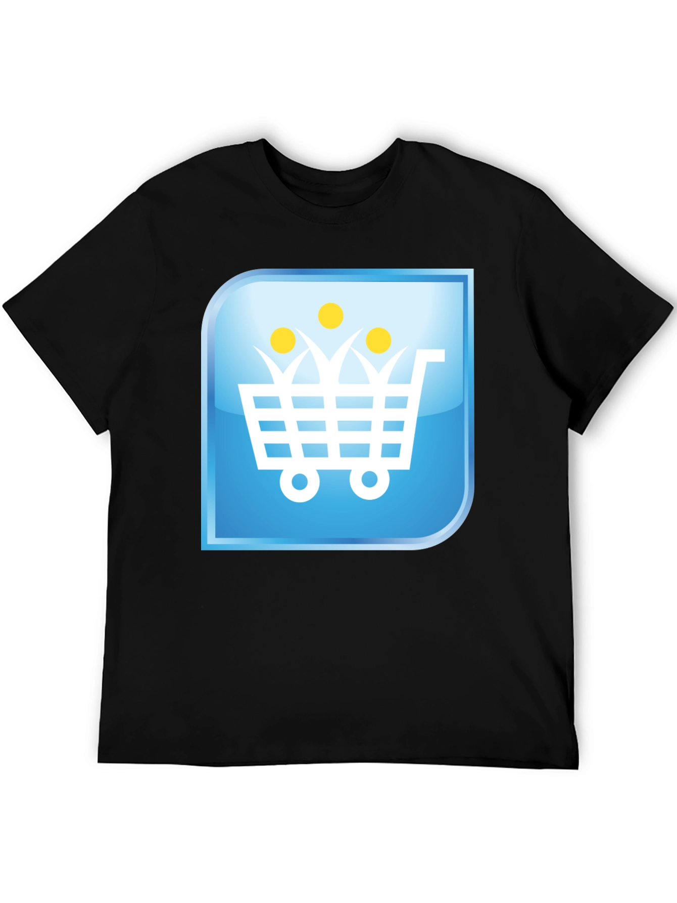 Black Shopping Cart People Black T-Shirt view 5