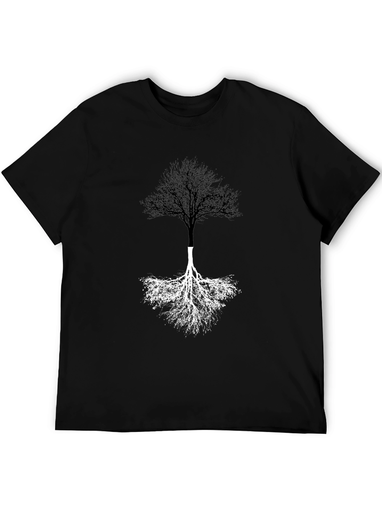 Black Yin Yang Tree Graphic Tee - Black view 5