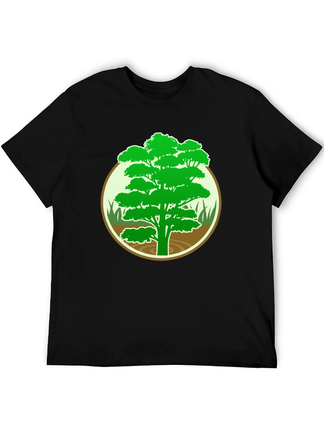 Black Nature Tree Graphic Tee - Men's Black T-Shirt view 5