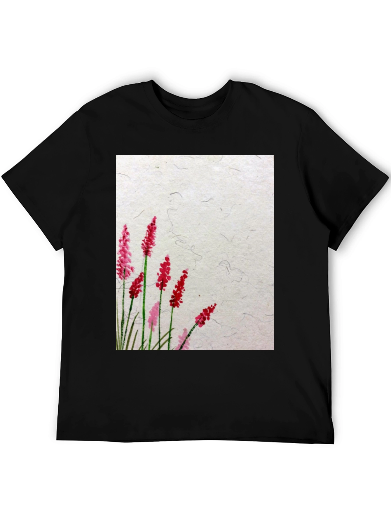 Black Floral Print Crew Neck T-Shirt view 5