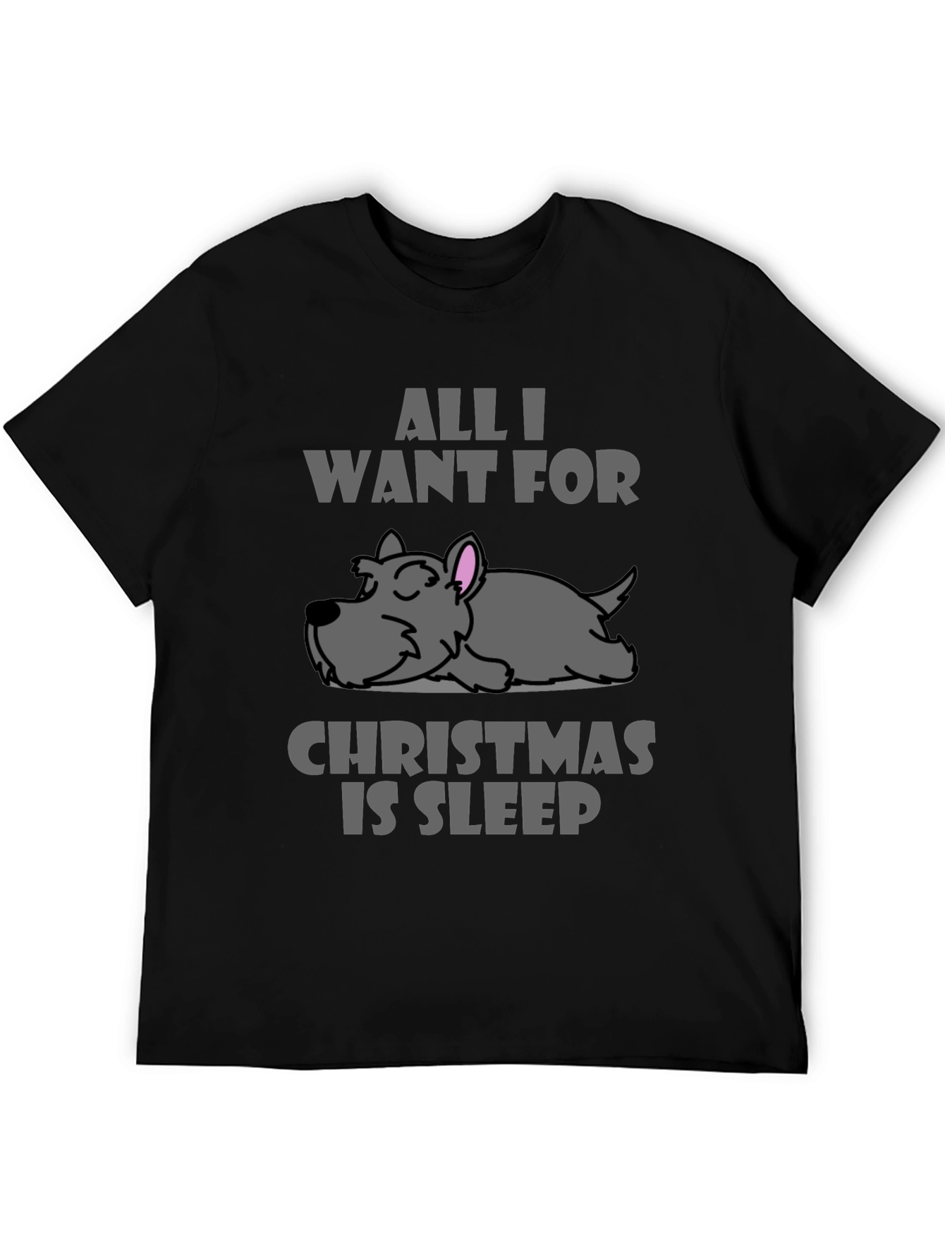 Black All I Want For Christmas Is Sleep T-Shirt view 5