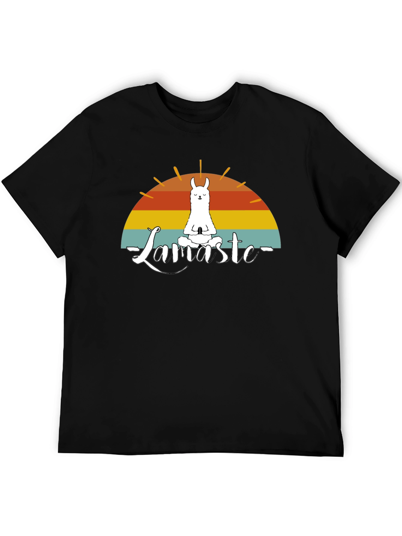 Black Namaste Llama T-Shirt - Zen Vibes view 5