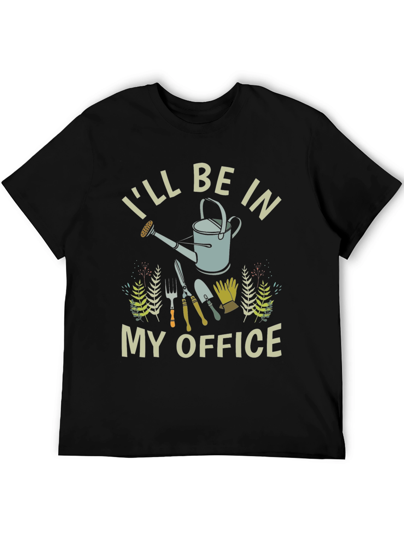 Black Gardener T-Shirt - I'll Be In My Office Gardening view 5
