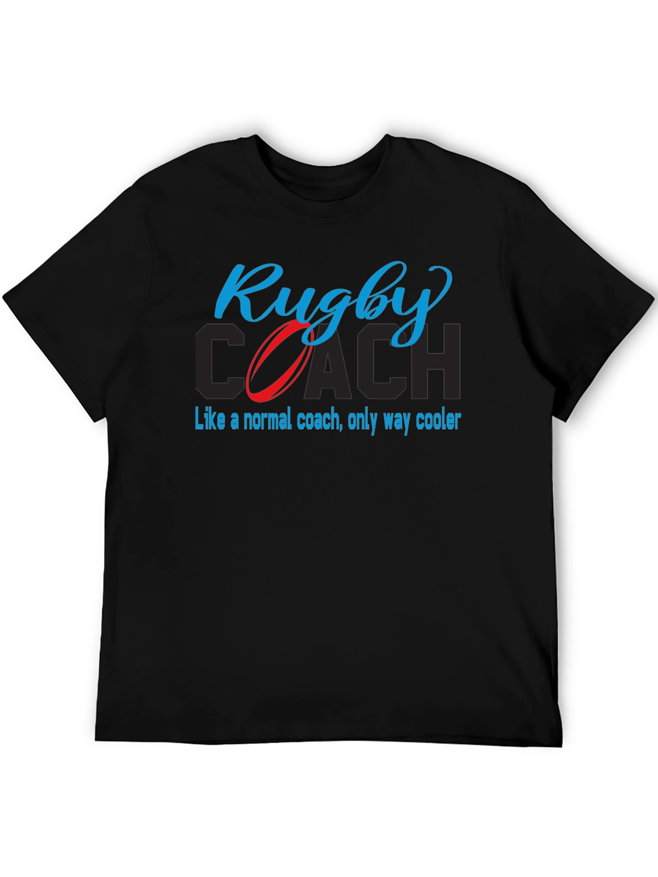 Black Rugby Coach T-Shirt - Cool Coaching Tee view 5