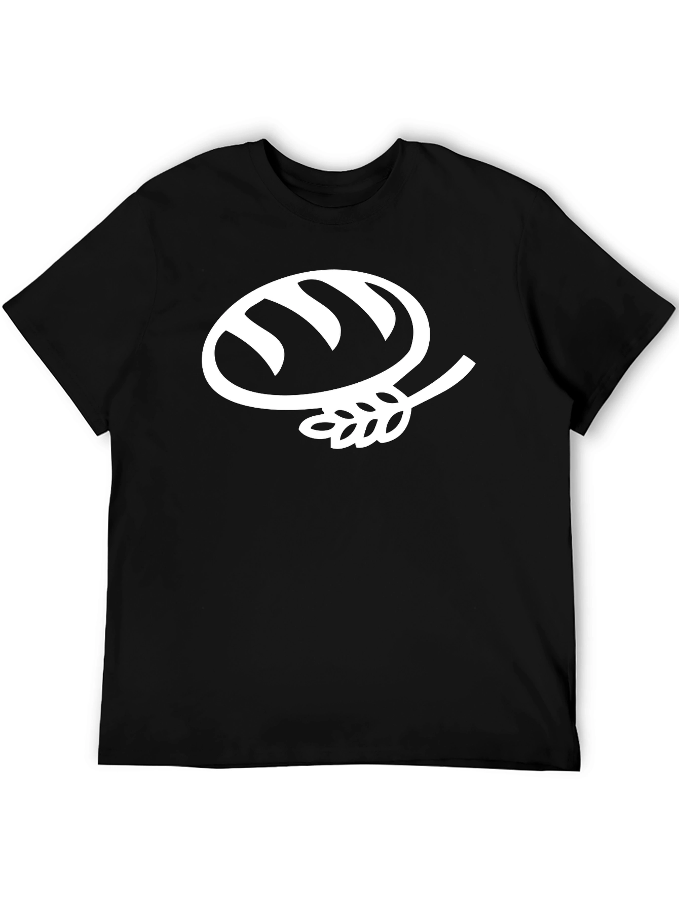 Black Bread Wheat Graphic Tee - Black Cotton T-Shirt view 5