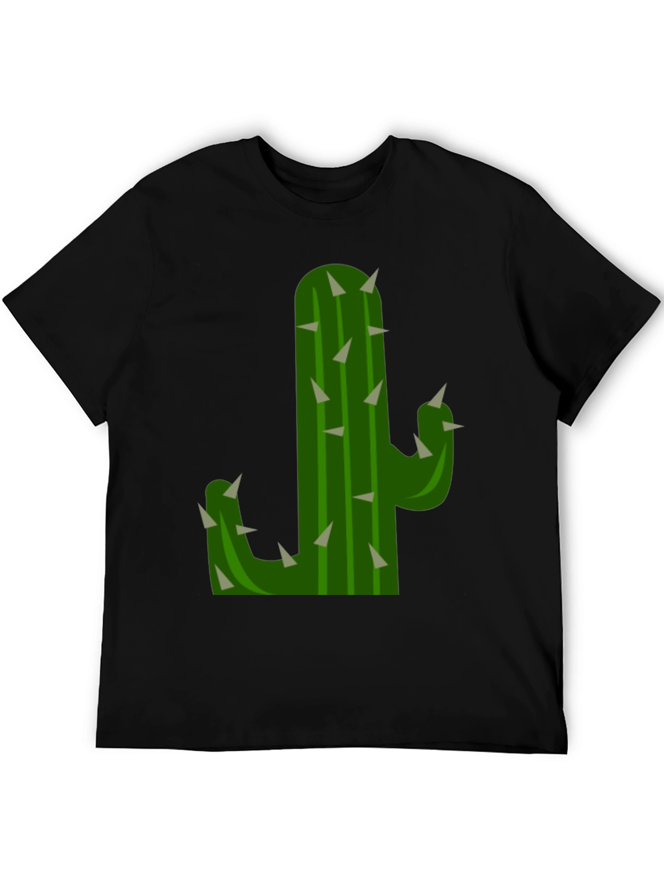 Black Cactus Graphic Tee - Black Cotton T-Shirt view 5