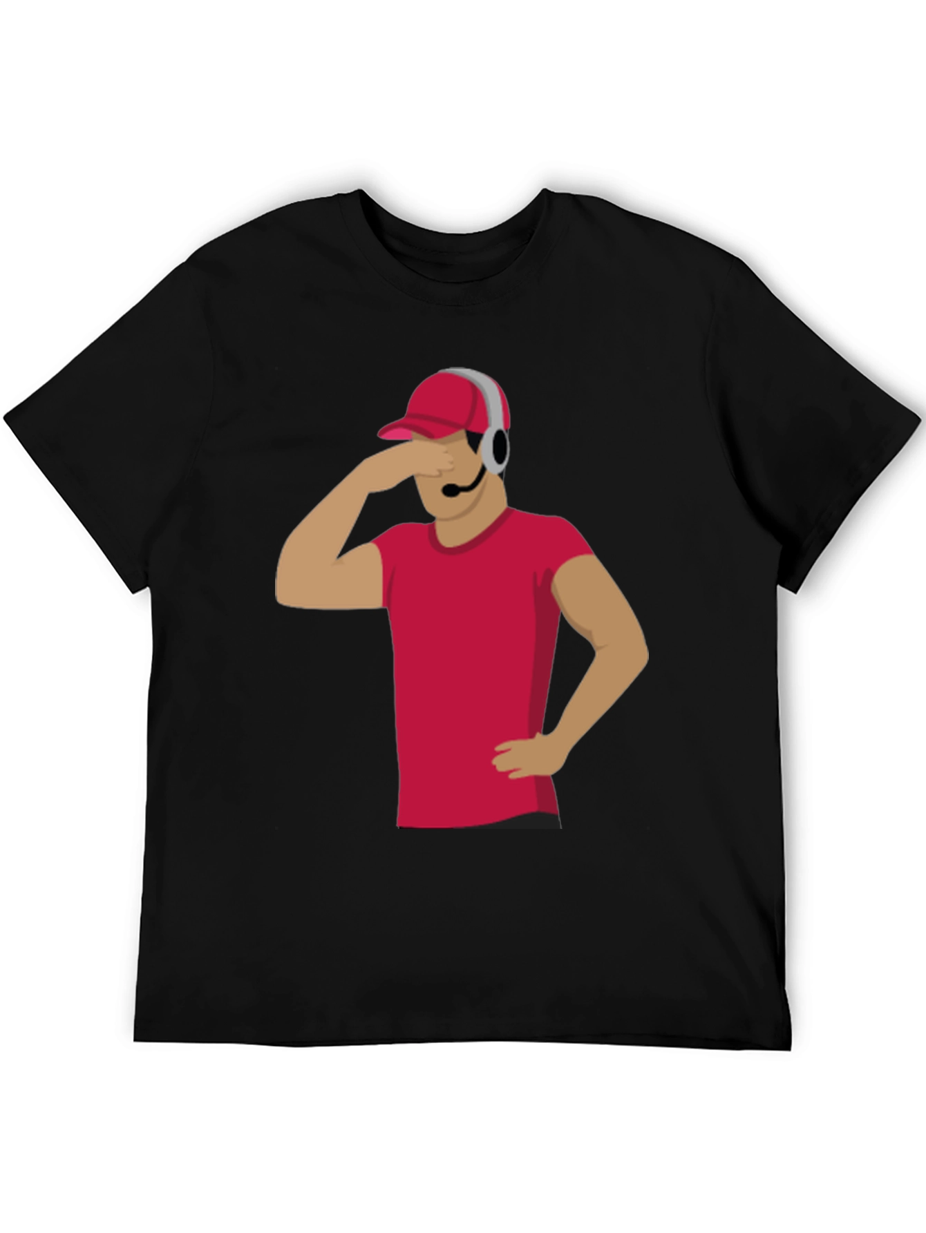 Black Funny Gamer T-Shirt with Headset - Novelty Graphic Tee view 5