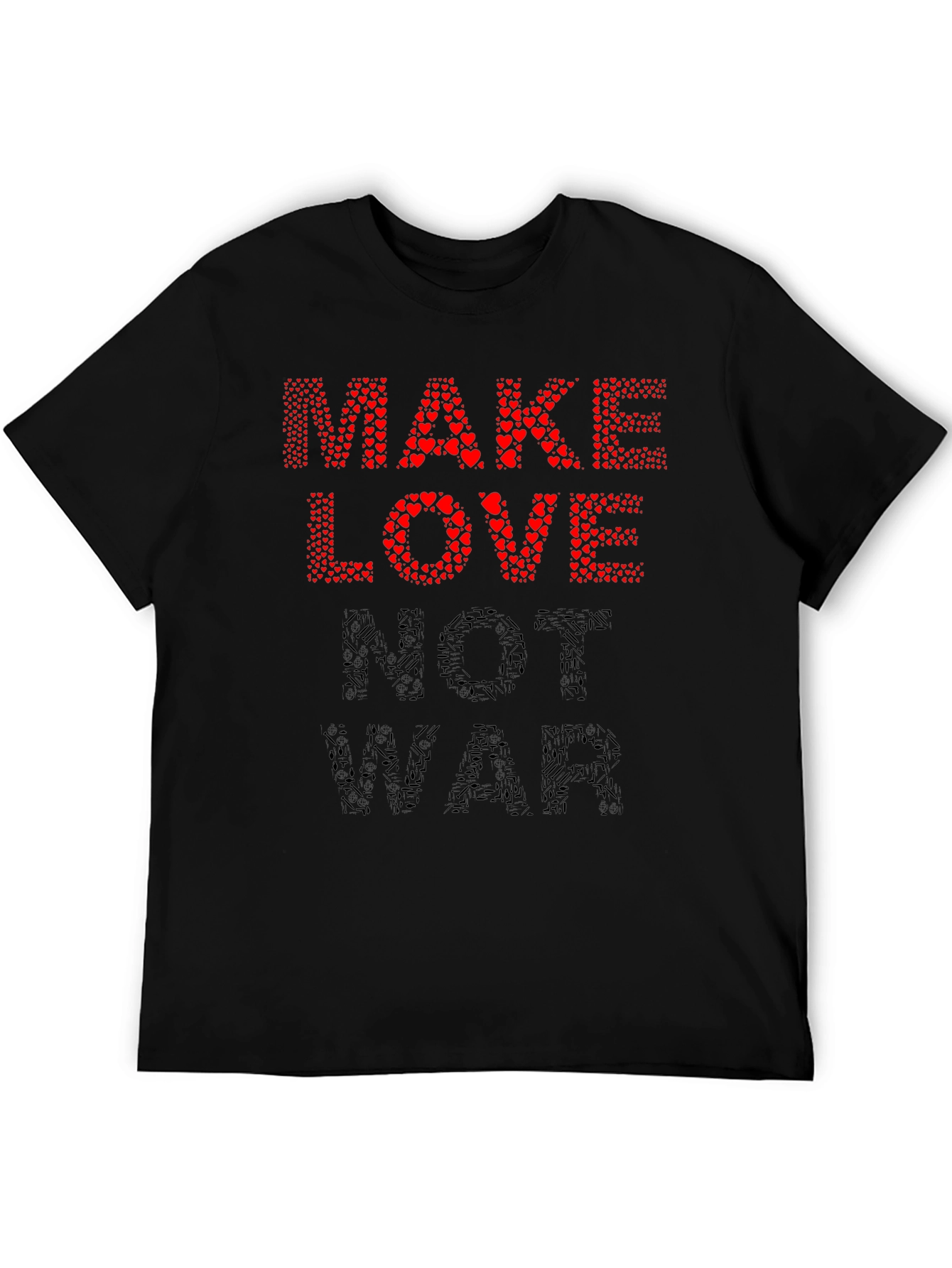 Black Make Love Not War Graphic T-Shirt view 5