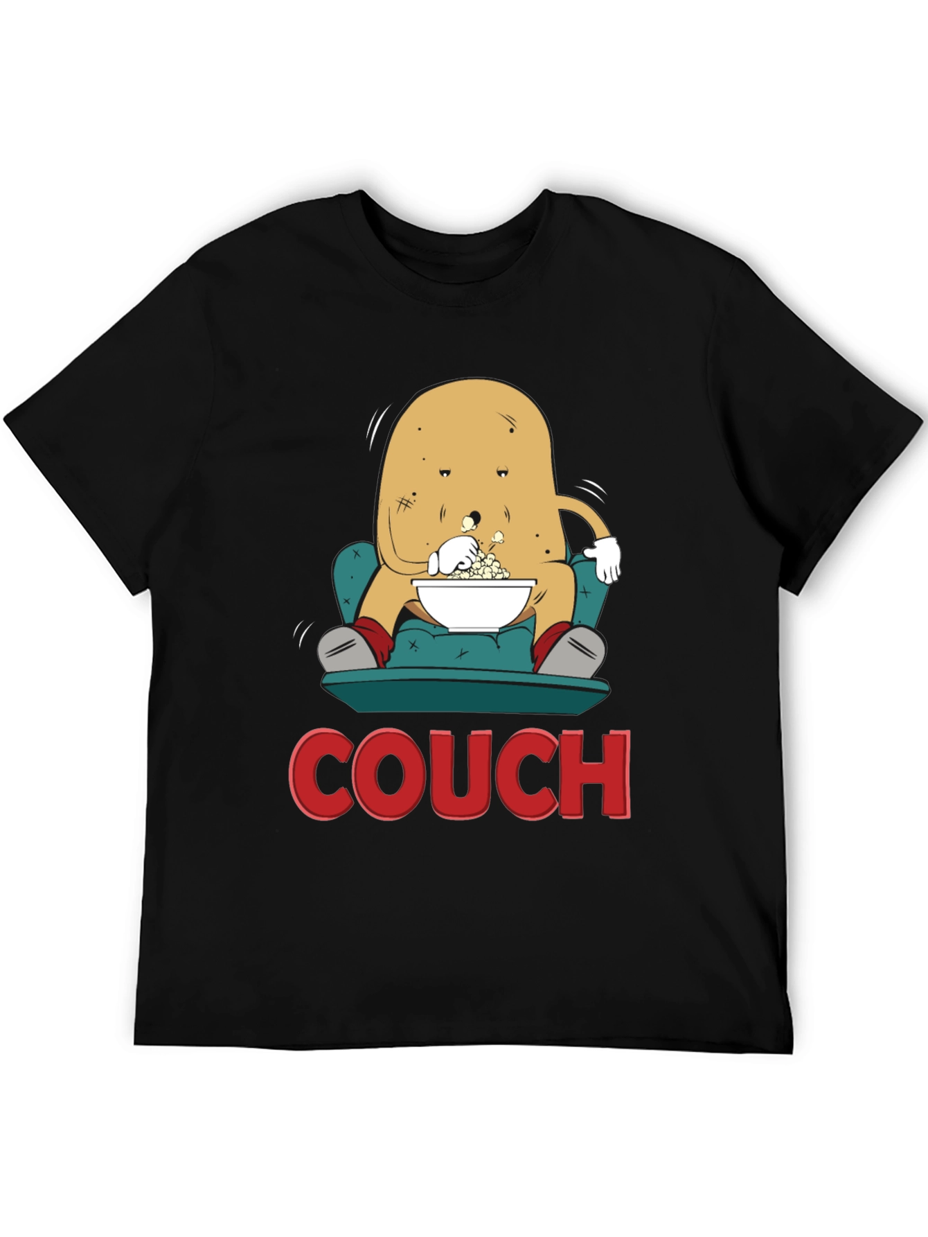 Black Potato Couch T-Shirt - Funny Lazy Spud Tee view 5
