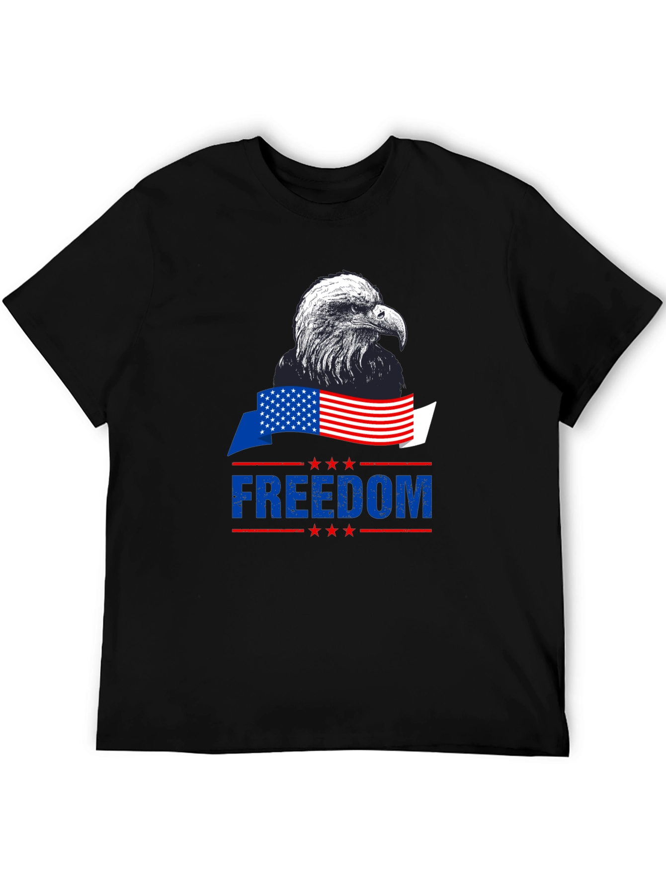 Black Patriotic Eagle Freedom T-Shirt - American Pride view 5