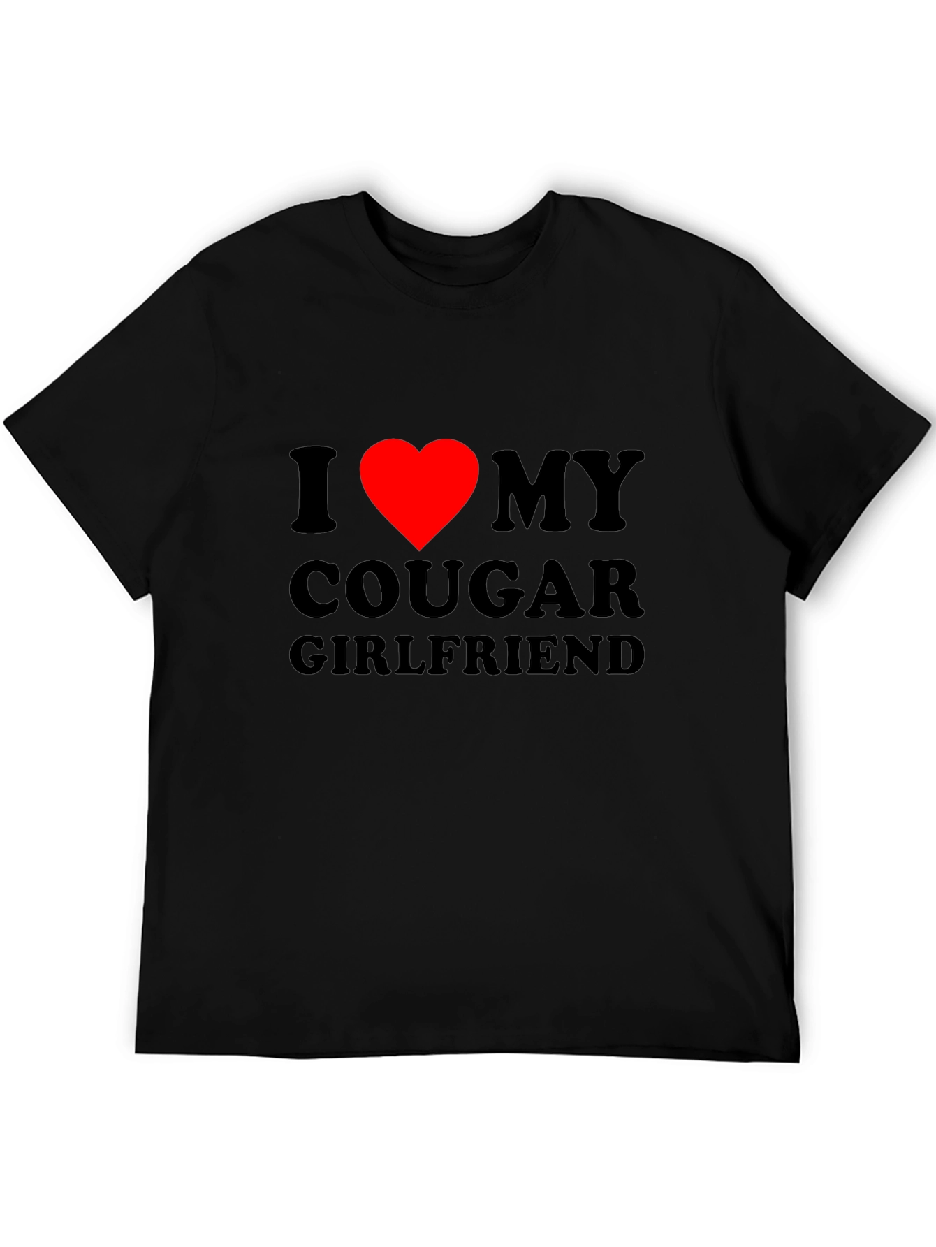 Black I Heart My Cougar Girlfriend T-Shirt - Bold Graphic Tee view 5