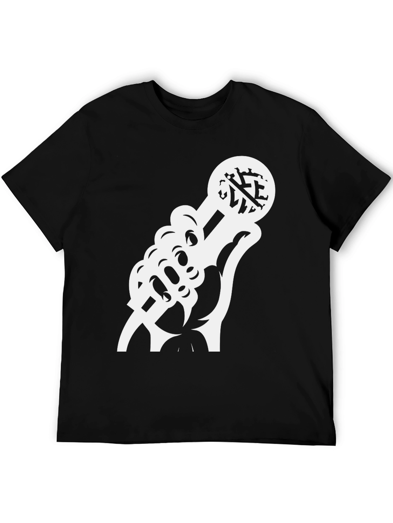 Black Mic Drop Tee: Classic Black Graphic T-Shirt view 5