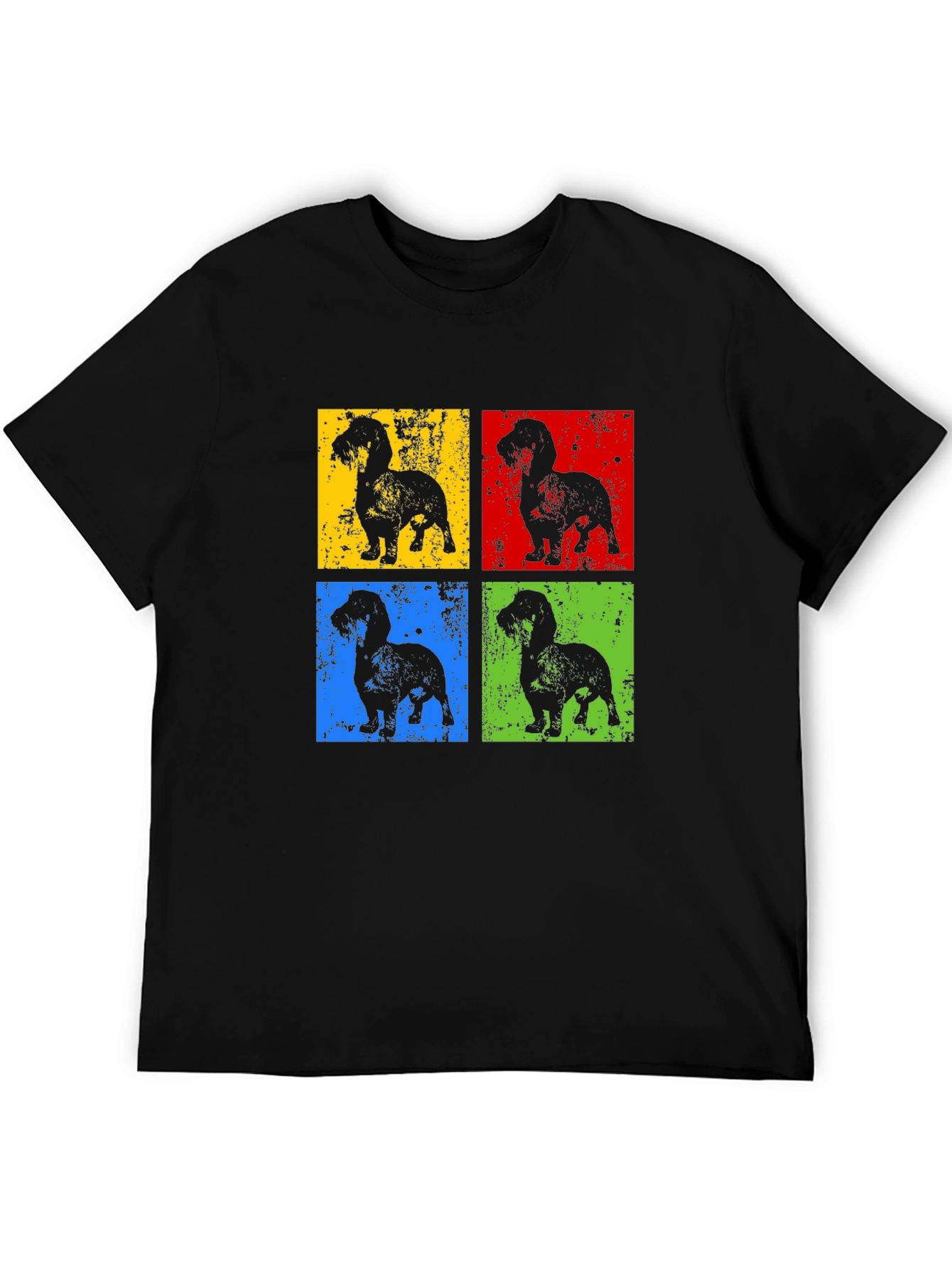 Black Dachshund Pop Art T-Shirt - Modern Dog Lover Tee view 5