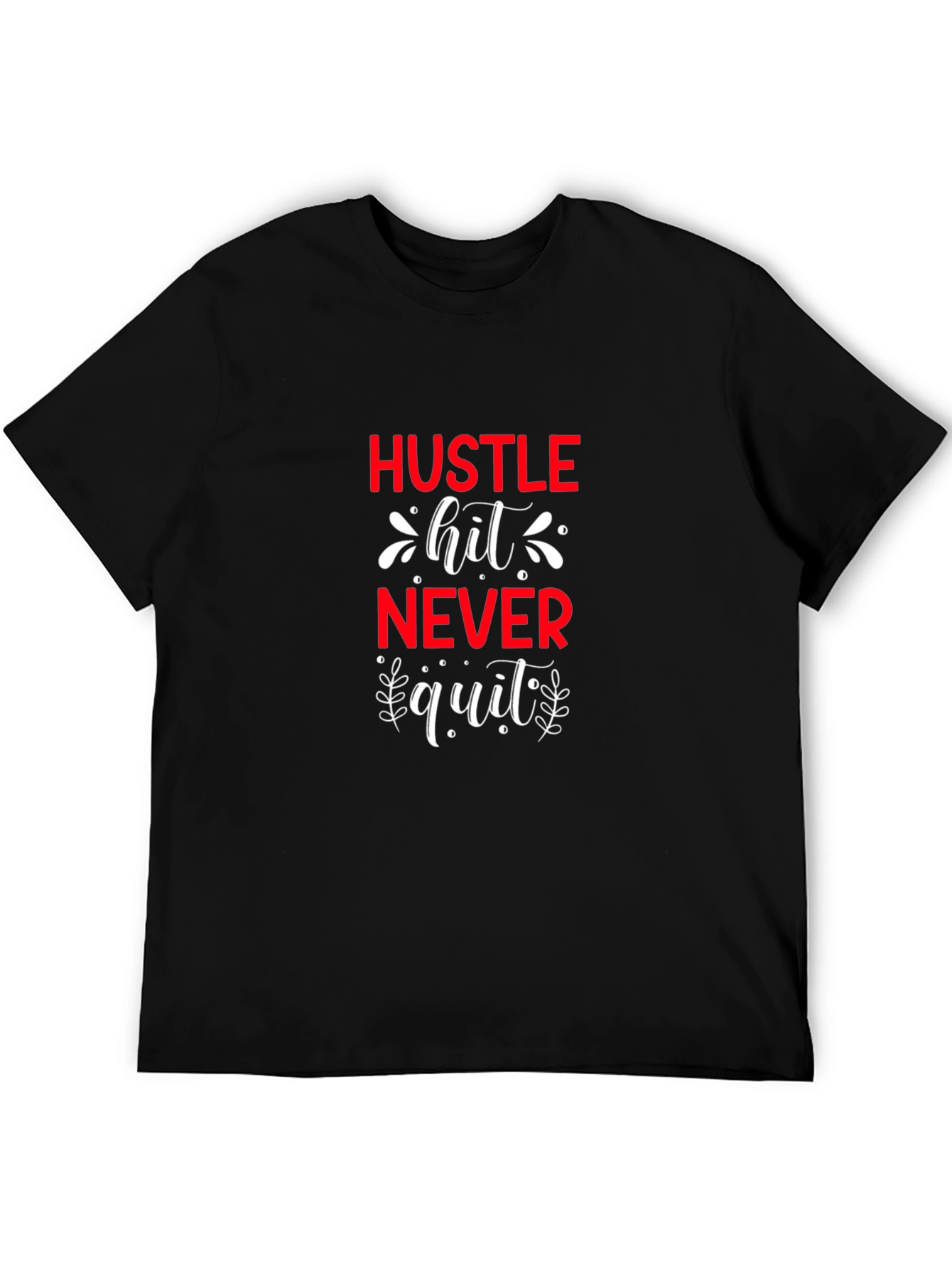 Black Hustle Hit Never Quit Graphic Tee view 5