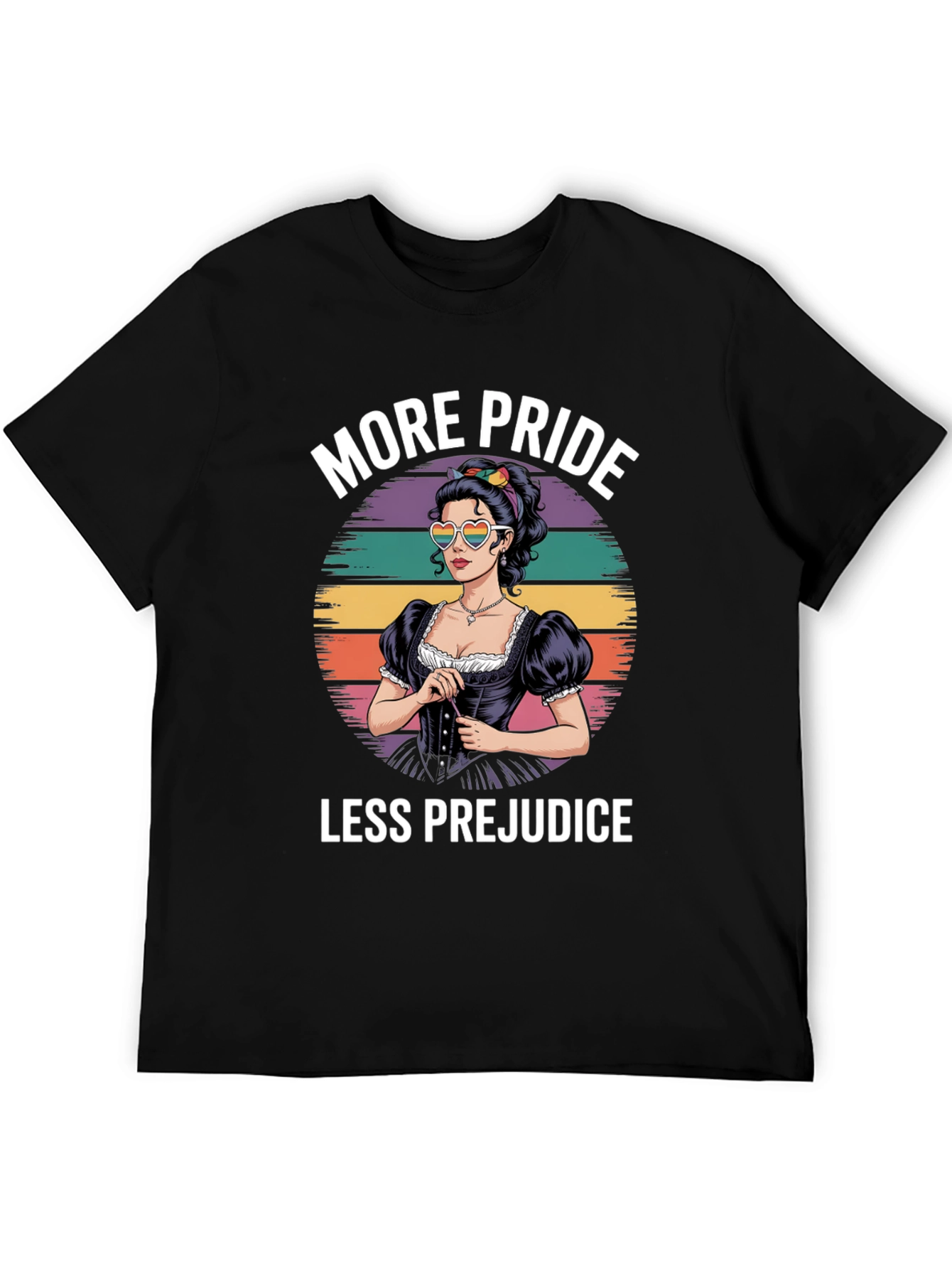 Black More Pride Less Prejudice T-Shirt view 5