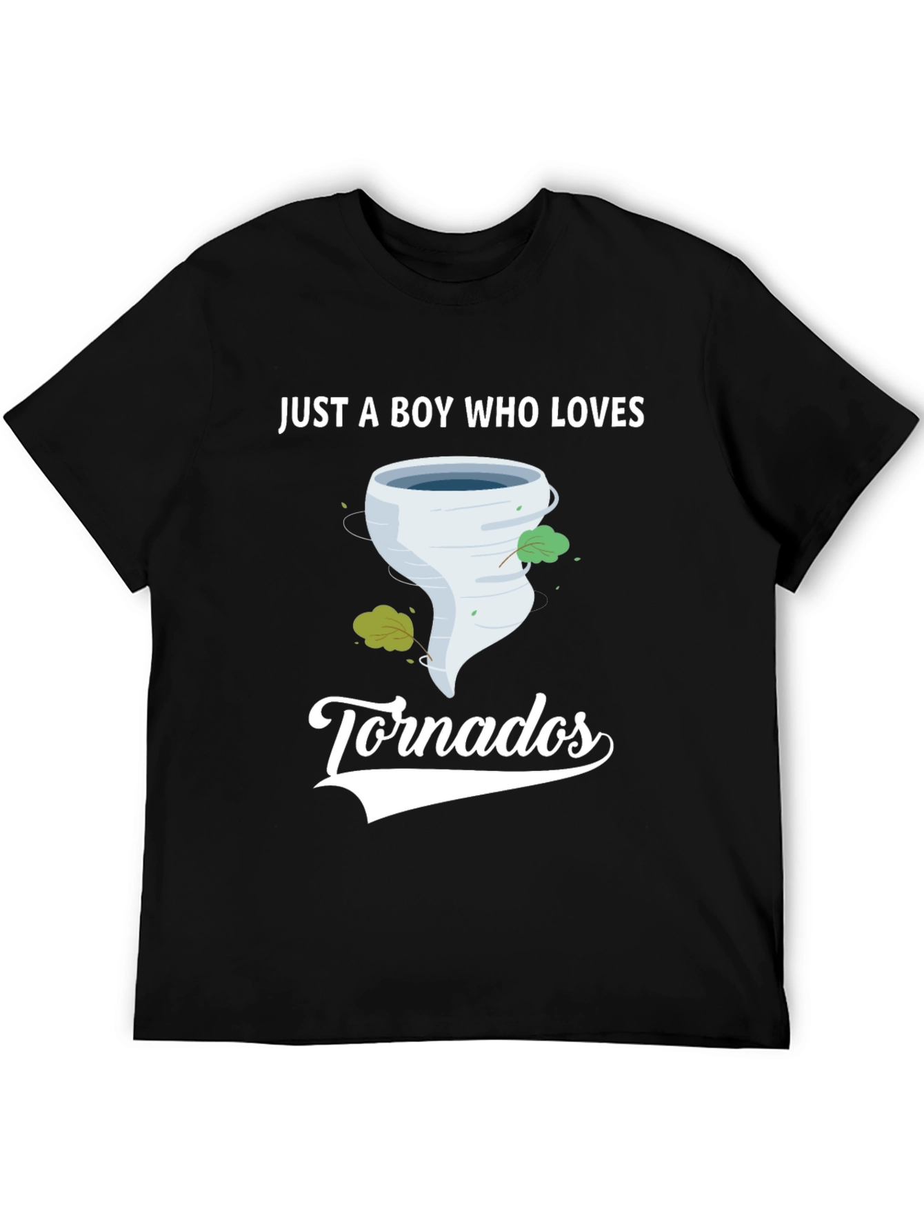 Black Boy Who Loves Tornadoes Black Graphic T-Shirt view 5