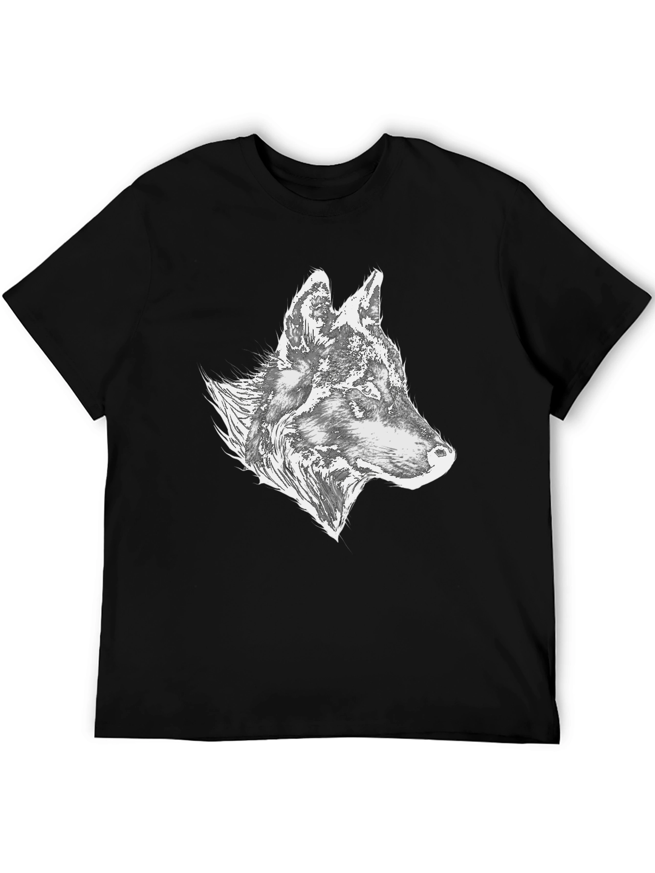 Black Wolf Graphic Tee - Stylish Men's Black T-Shirt view 5